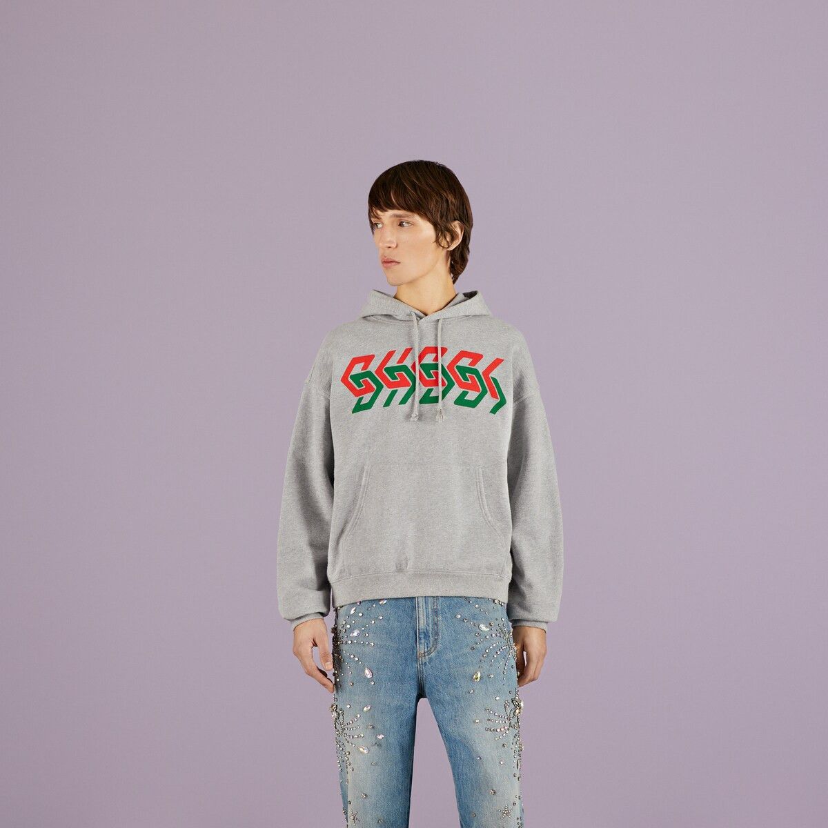 Gucci M Gucci Chain Print Hooded Sweatshirt Grey Cotton Hoodie Red Size US M / EU 48-50 / 2 - 5 Thumbnail