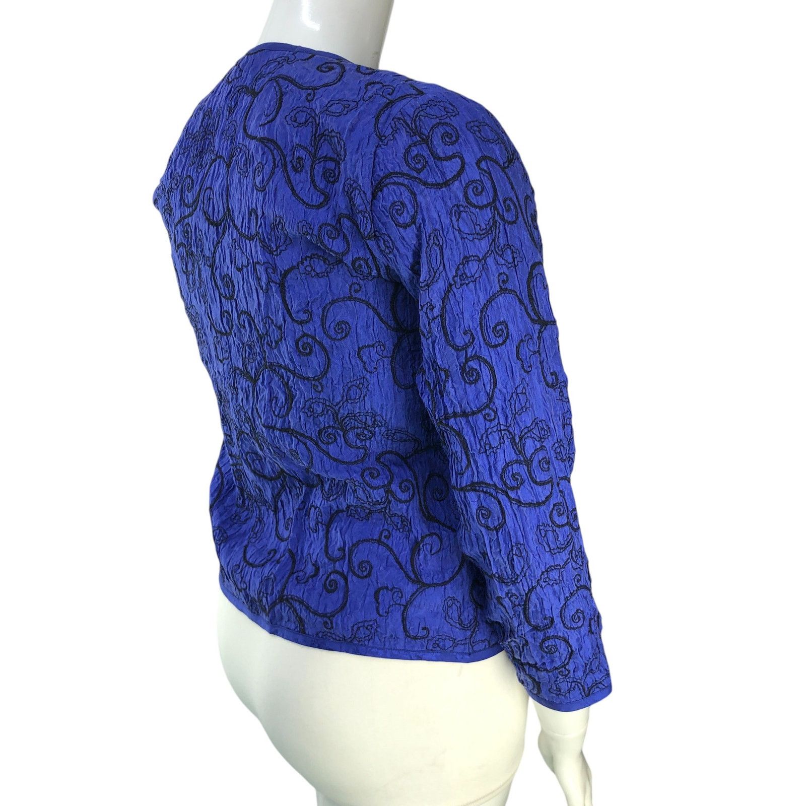 Chicos Chicos Size 1 US 8 Cardigan Open Front Silk Embroidered Size M / US 6-8 / IT 42-44 - 8 Thumbnail