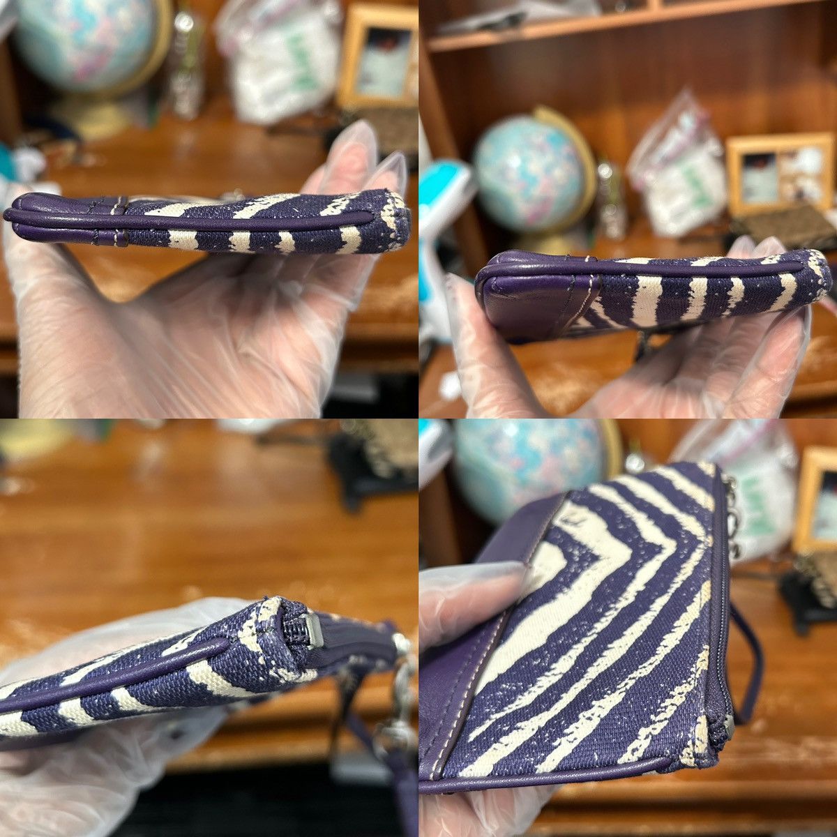 Coach Coach Purple And Cream Artsy Abstract Wristlet - “Samia” Size ONE SIZE - 19 Thumbnail