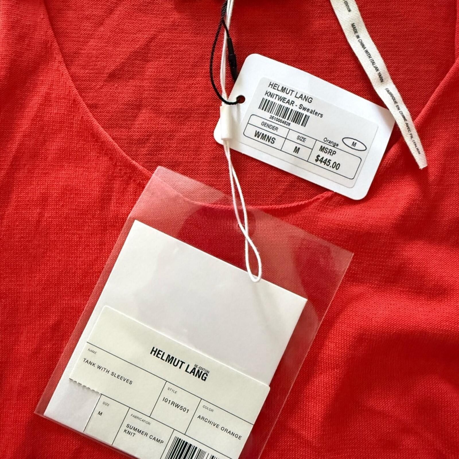 Helmut Lang NWT $445 Helmut Lang Orange Long Sleeve Top, Size M Size M / US 6-8 / IT 42-44 - 7 Thumbnail