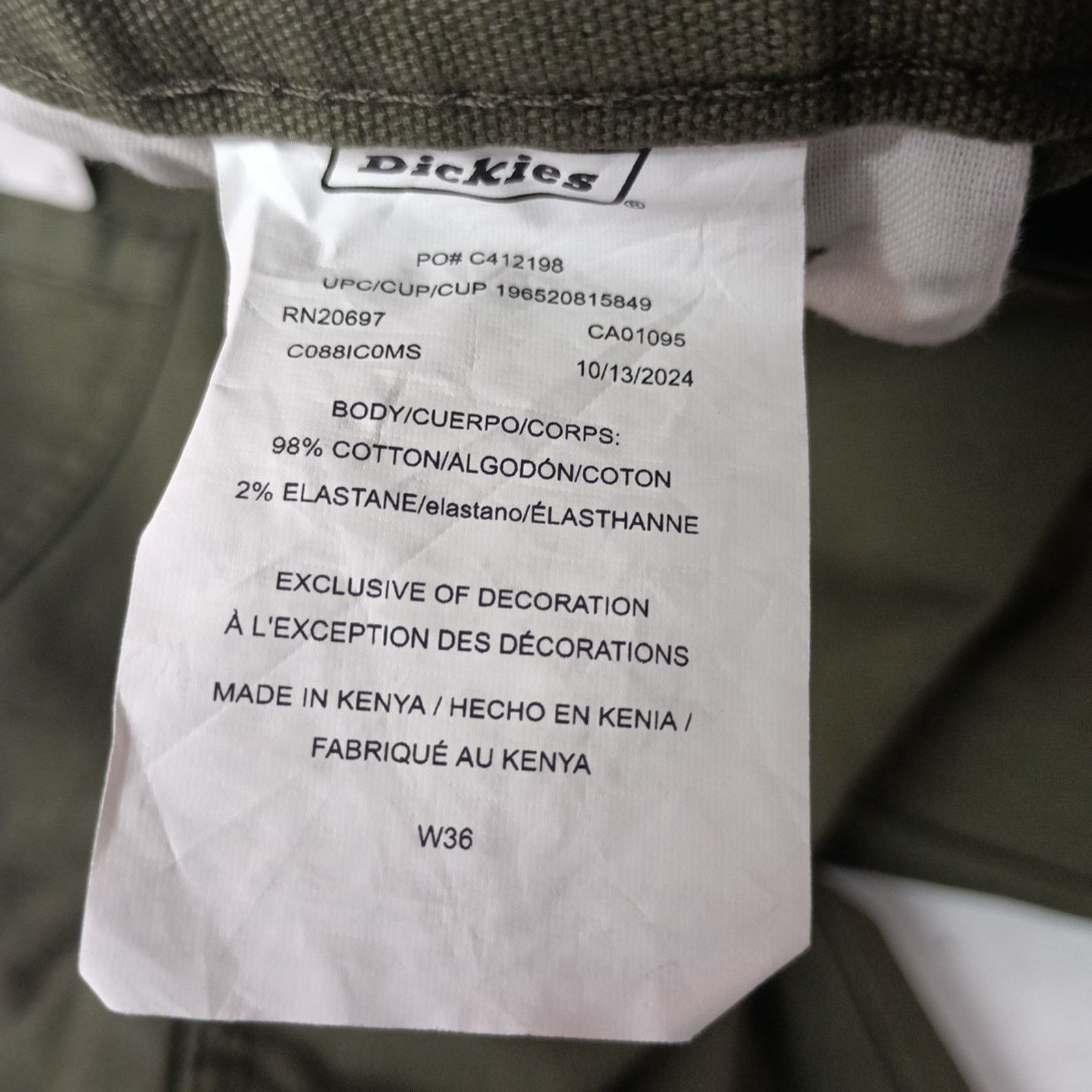 Dickies Dickies Men's Size 36 11” Inseam Green Shorts Flex Utility Size US 36 / EU 52 - 3 Thumbnail