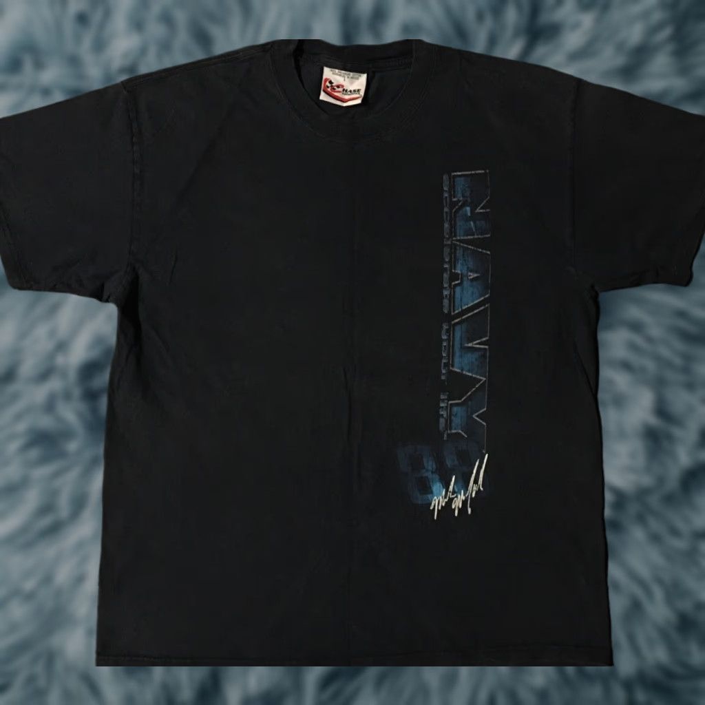 Chase Authentics VINTAGE NASCAR Mark McFarland Faded Shirt L Driving Racing Navy Army Grunge 90s AOP Shirt Mens Blue 90s NASCAR Size US L / EU 52-54 / 3 - 1 Thumbnail