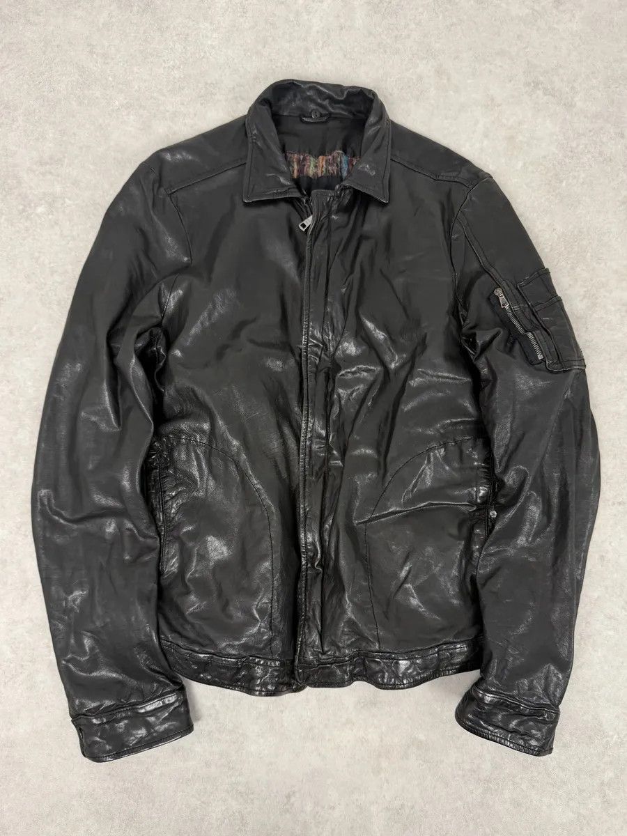 Giorgio Brato 2000s Giorgio Brato Black Avant-Garde Leather Jacket Size US M / EU 48-50 / 2 - 1 Thumbnail