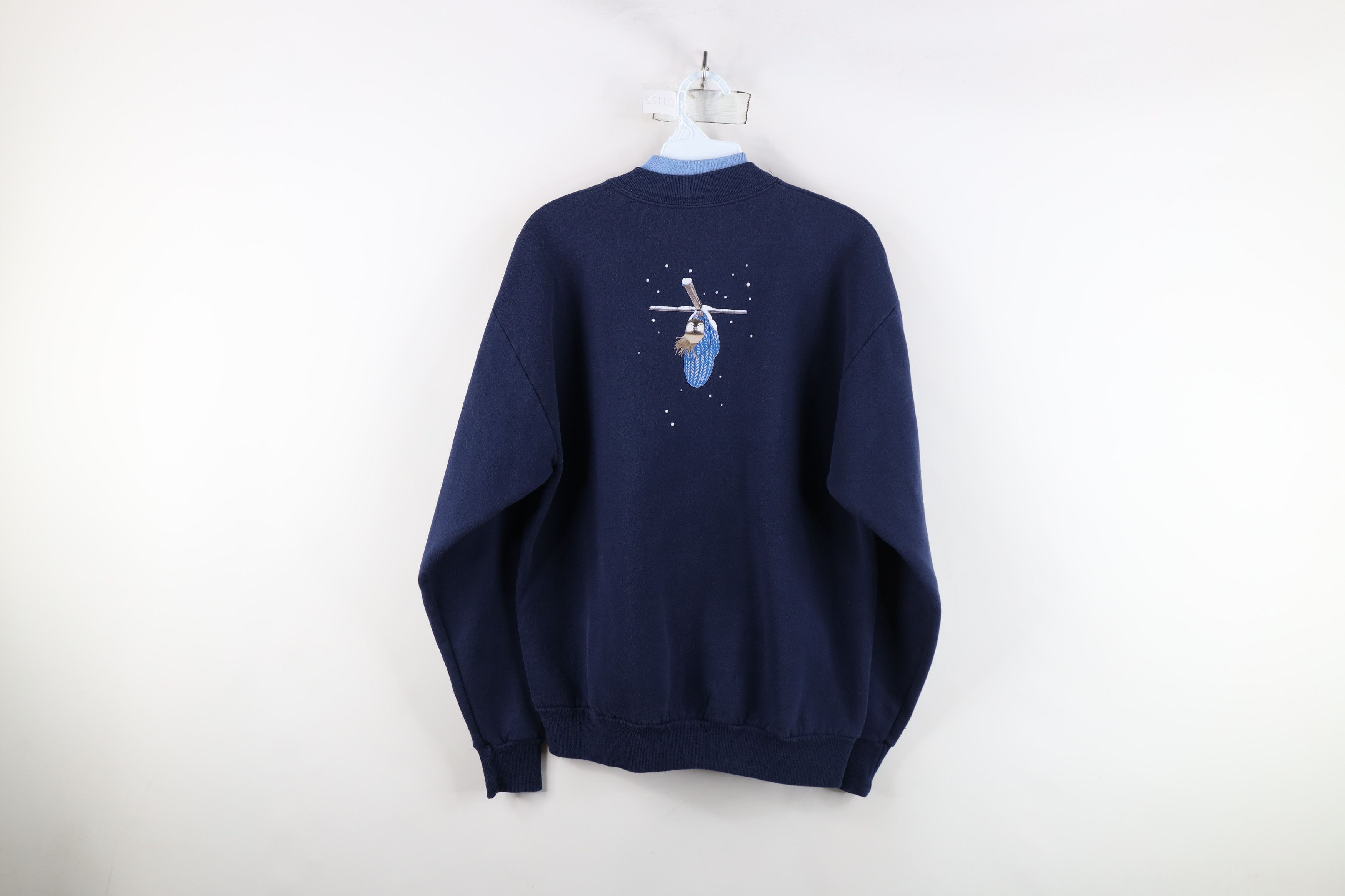 Vintage Vintage 90s Streetwear Christmas Snow Birds Sweatshirt Blue Size M / US 6-8 / IT 42-44 - 12 Thumbnail