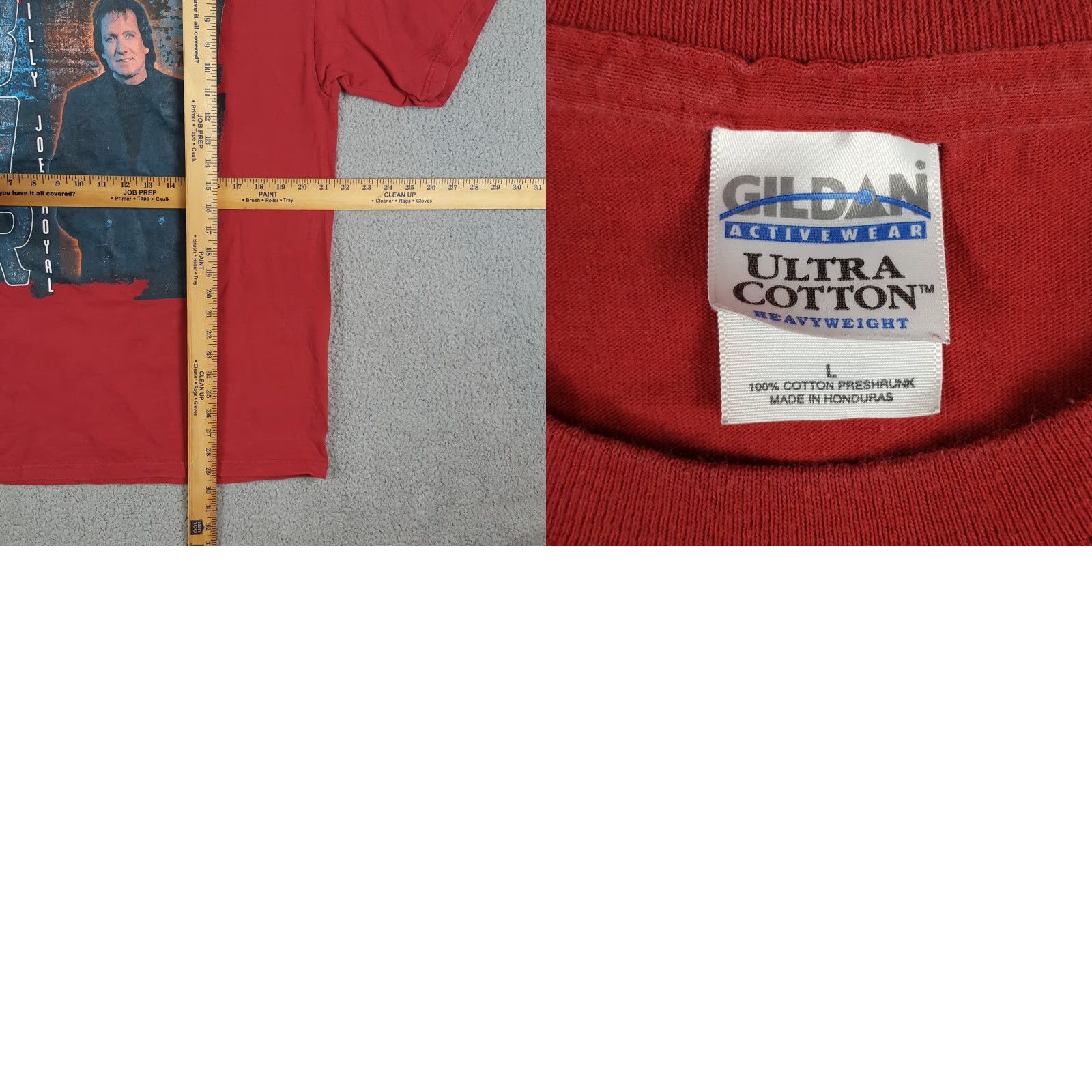 Gildan Vintage Y2K Billy Joe Royal BJR On Tour Men's Large Red Cotton T-Shirt Country Music Band Retro 90s 00s Size US L / EU 52-54 / 3 - 8 Thumbnail