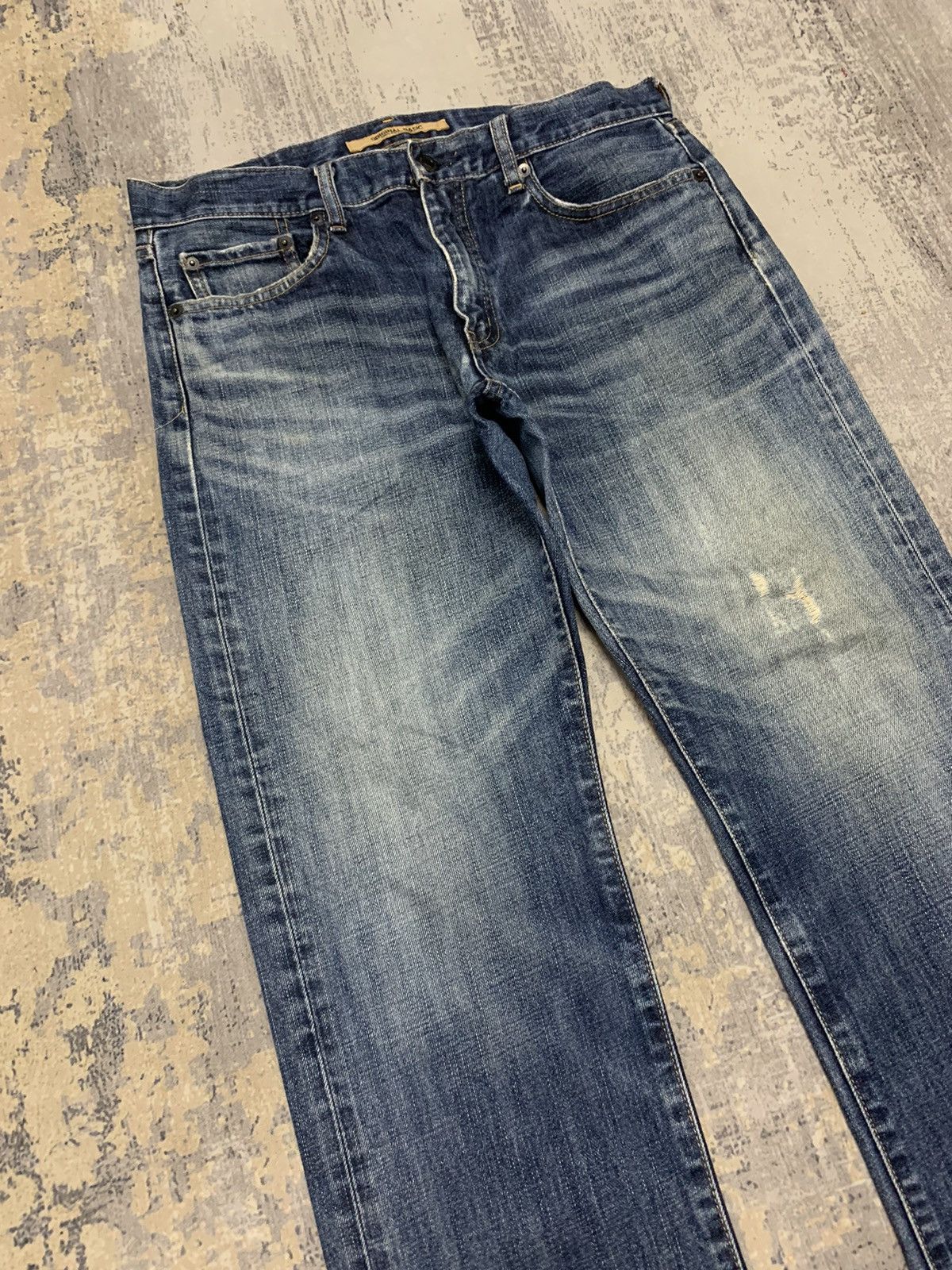Japanese Brand Vtg Uniqlo S001 Kaihara Japanese Distressed Denim Jeans W32 Size US 32 / EU 48 - 2 Thumbnail