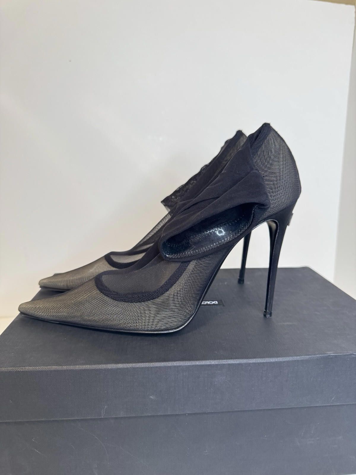 Dolce & Gabbana DOLCE & GABBANA Shoes Black Viscose Mesh Sock Style Boots Size US 7.5 / IT 37.5 - 5 Thumbnail
