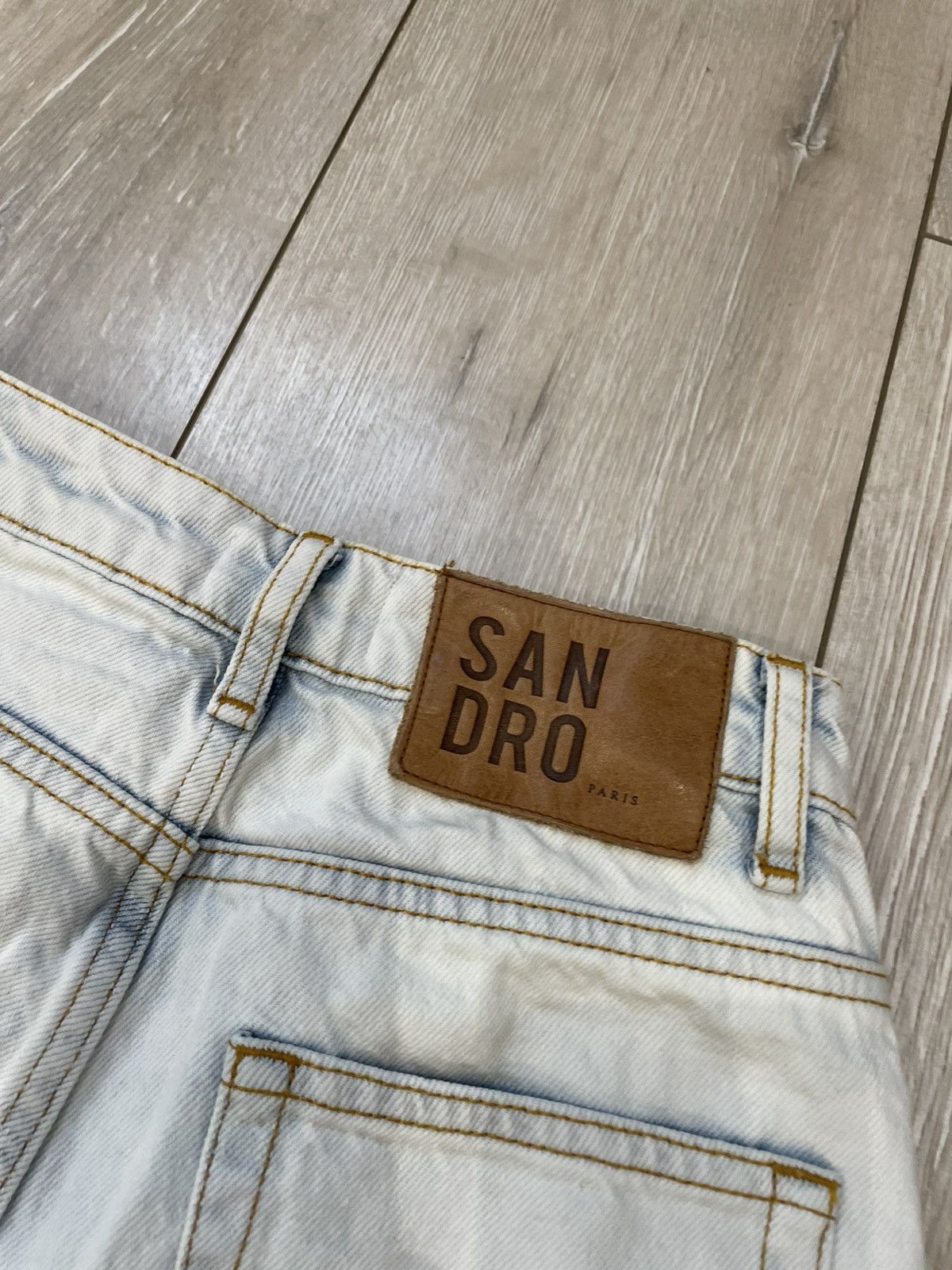 Sandro SANDRO Abelia Snow Wash High Waist Jeans Size 34 Size 24" / US 00 / IT 34 - 14 Thumbnail