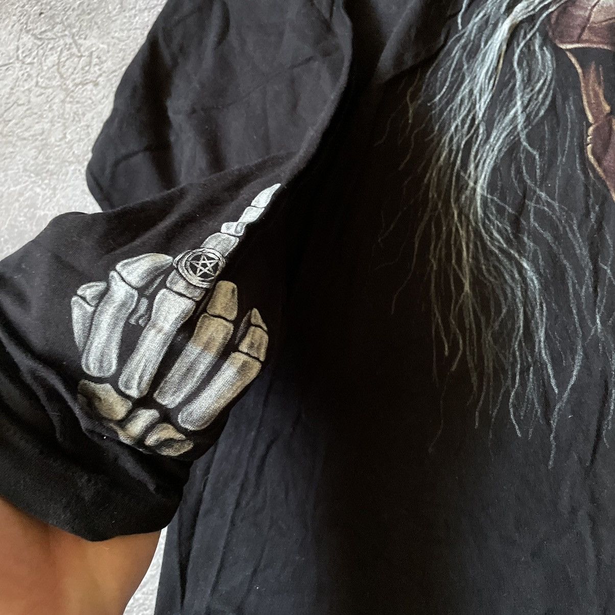 Band Tees Vintage Y2K FUCK MIDDLE FINGER FACE Horror SKELETON 90S Size US M / EU 48-50 / 2 - 5 Thumbnail