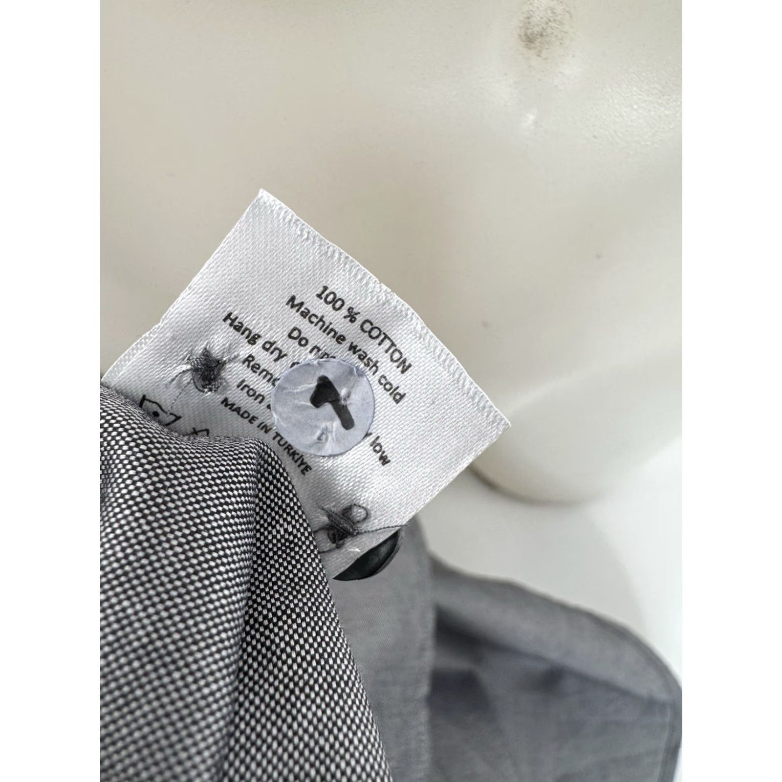 Vintage TEDDY STRATFORD Shirt Mens 4 Gray Zip Oxford Shine Metallic Long Sleeve Button-Up 1990s Z Size US S / EU 44-46 / 1 - 7 Thumbnail