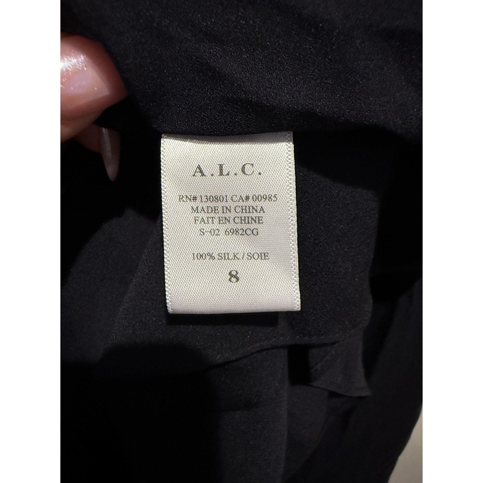 A.L.C. A.L.C. Navy Silk Sleeveless Knee-Length Dress 8 Asymmetric Size M / US 6-8 / IT 42-44 - 6 Thumbnail