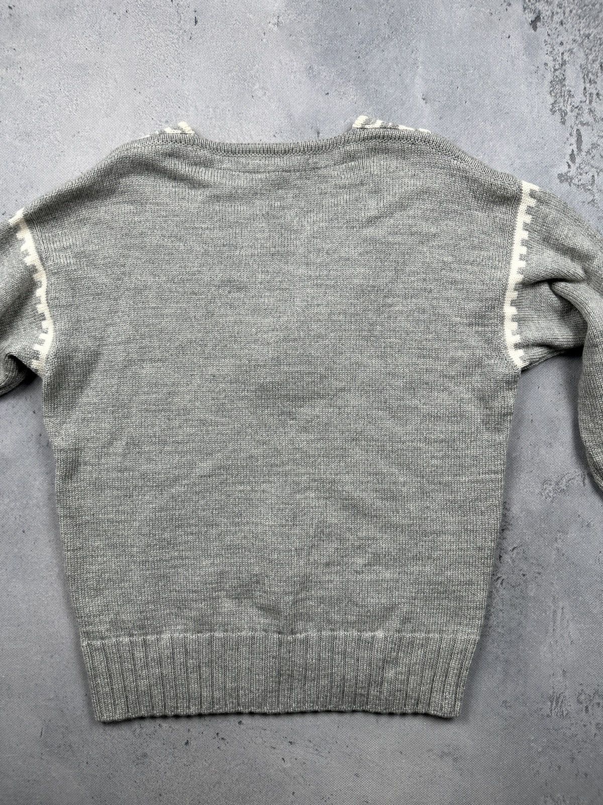Dale Of Norway Dale Of Norway Grey Wool V Neck Nordic Pattern Knit Sweater Size XL / US 12-14 / IT 48-50 - 4 Thumbnail