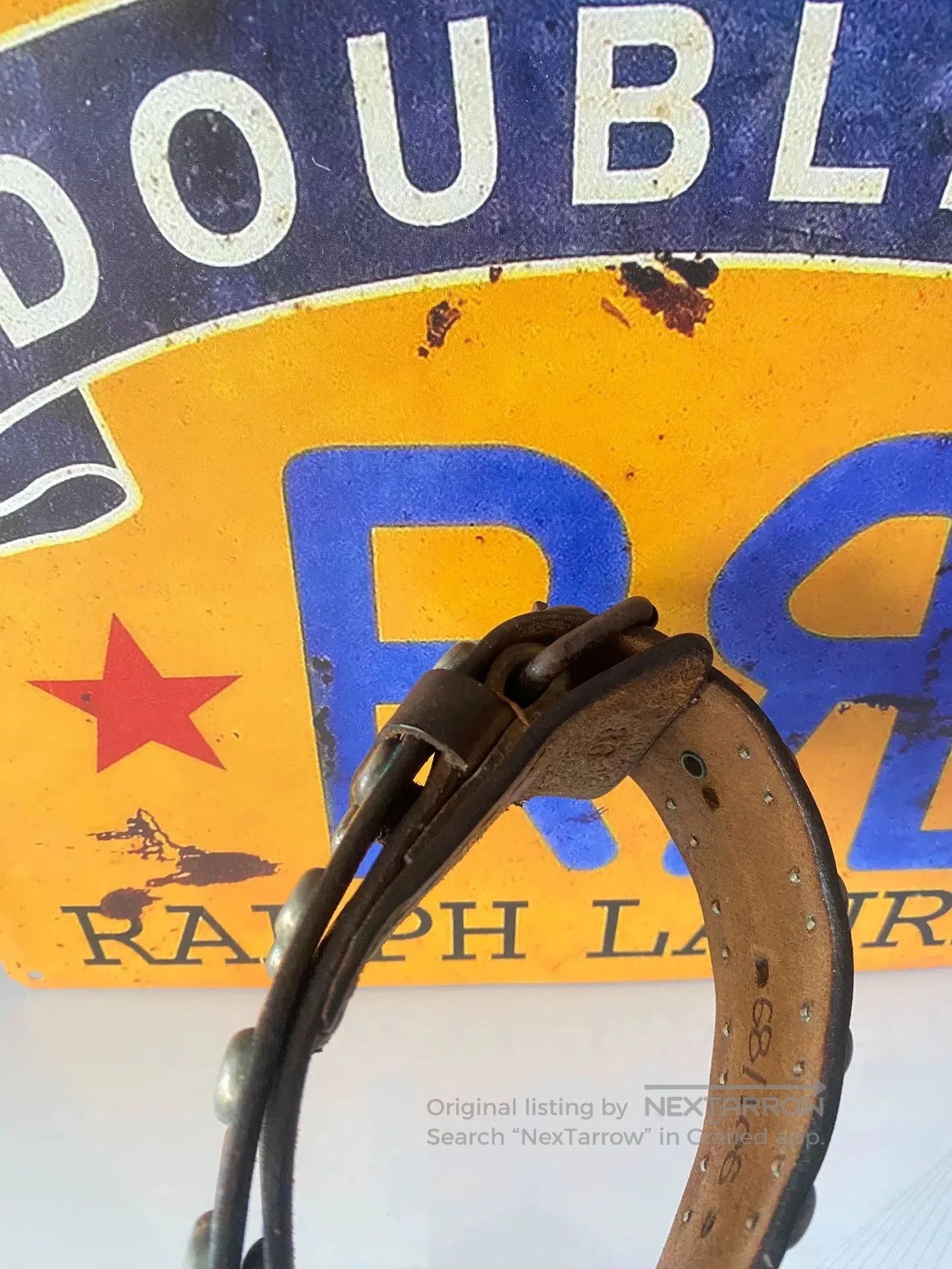 RRL Ralph Lauren Limited Edition Double RL Leather Belt. Size ONE SIZE - 8 Thumbnail