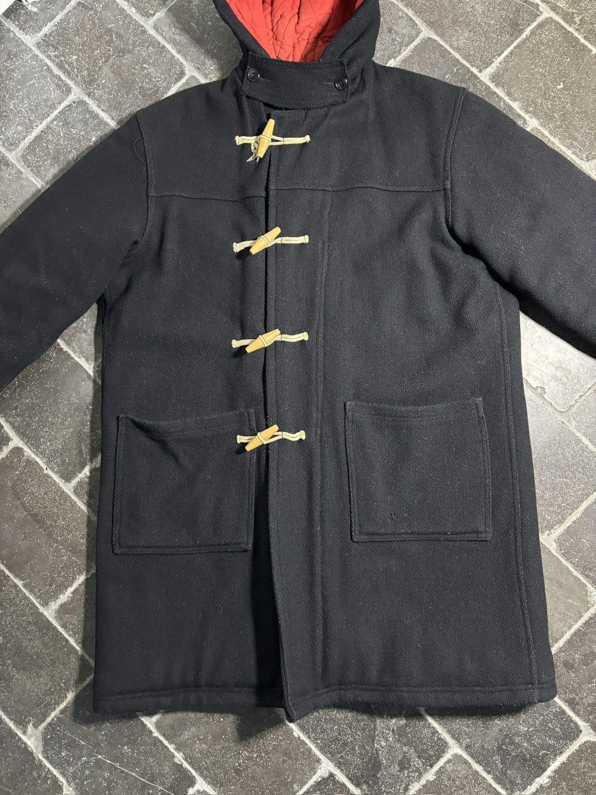 Vintage True Vintage Wool Duffle Coat Hooded Jacket Heavy Parka 60s Size US S / EU 44-46 / 1 - 13 Thumbnail