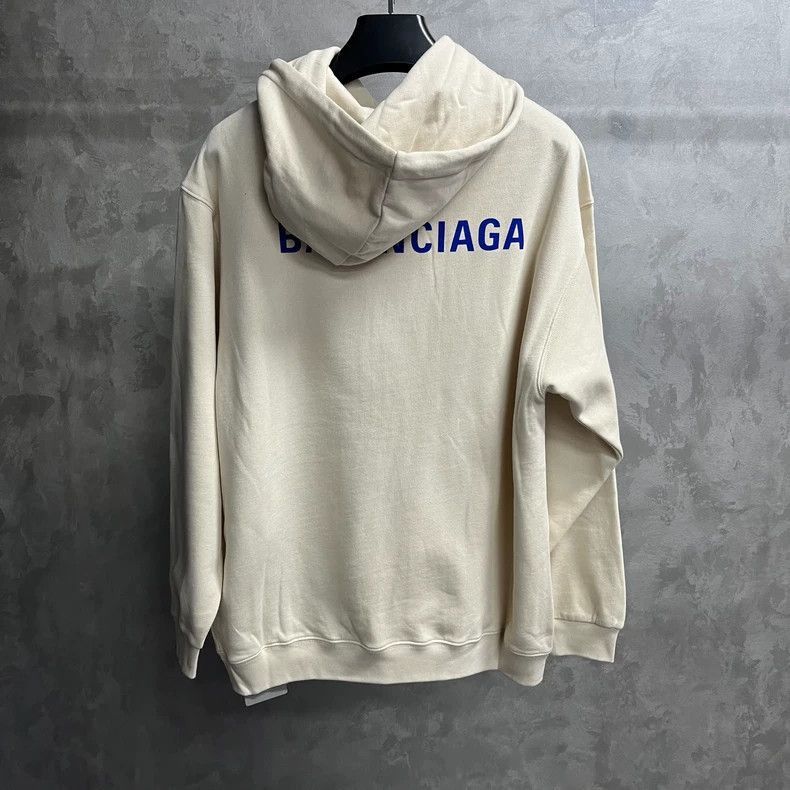 Balenciaga Balenciaga latest beige solid color fleece hooded sweatshir Size US S / EU 44-46 / 1 - 5 Thumbnail