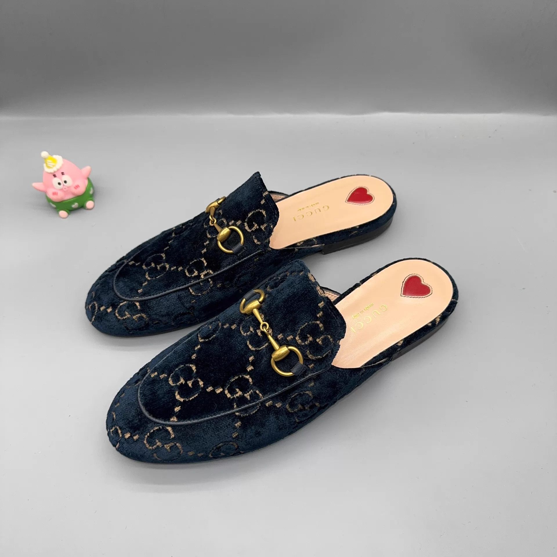 Gucci GUCCI Womens Princetown Navy Blue Slipper 37.5 Size US 7 / IT 37 - 1 Thumbnail