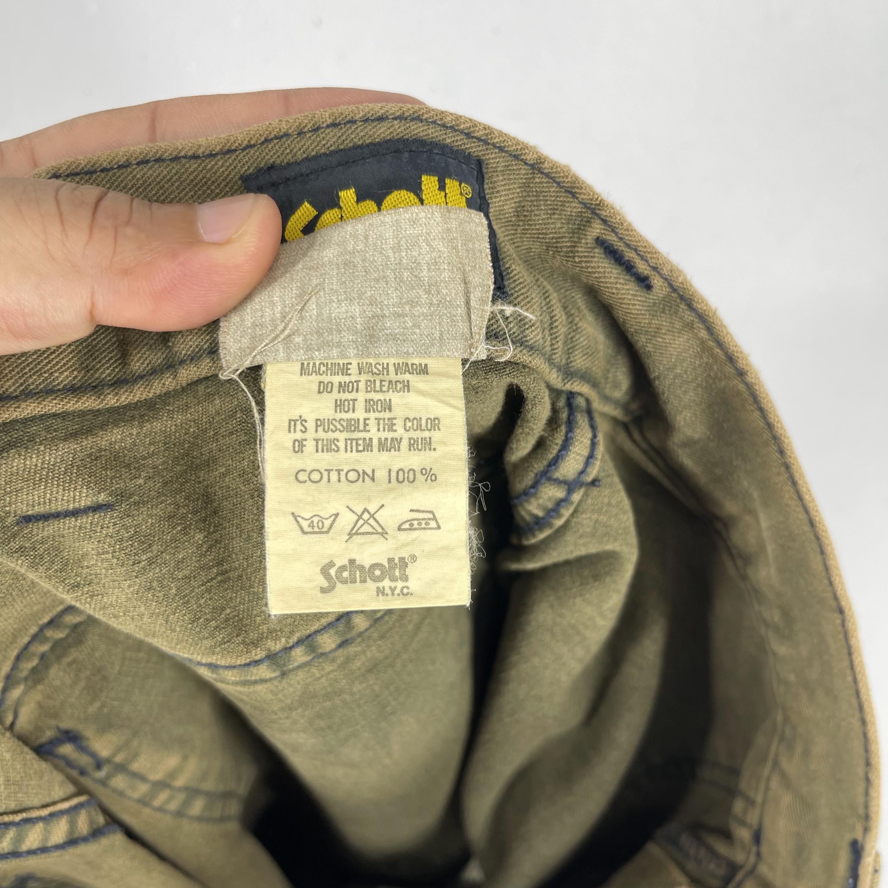 Schott × Vintage Vintage Distressed SCHOTT Cargo Sun Faded Baggy Pant Size US 31 - 4 Thumbnail