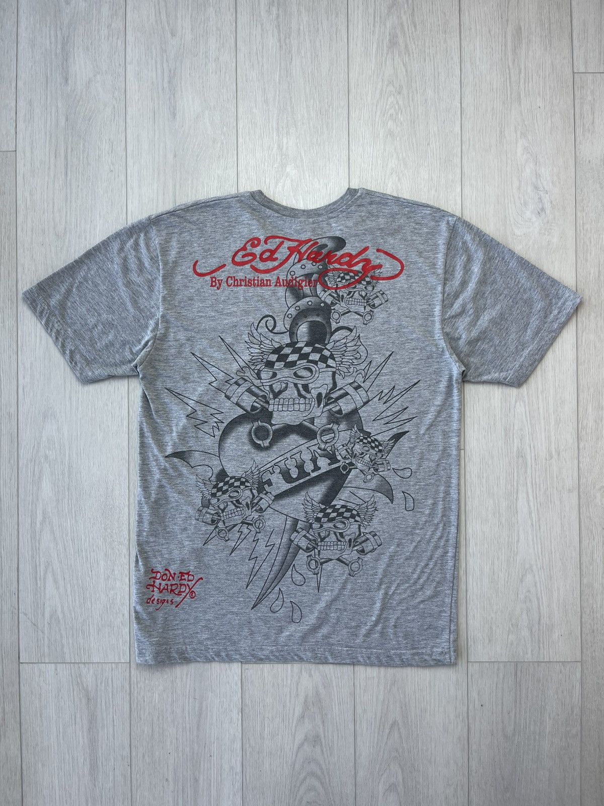Christian Audigier × Ed Hardy × Japanese Brand Vintage Ed Hardy T-Shirt by Christian Audigier Skull Y2K 90 Size US XXL / EU 58 / 5 - 7 Thumbnail