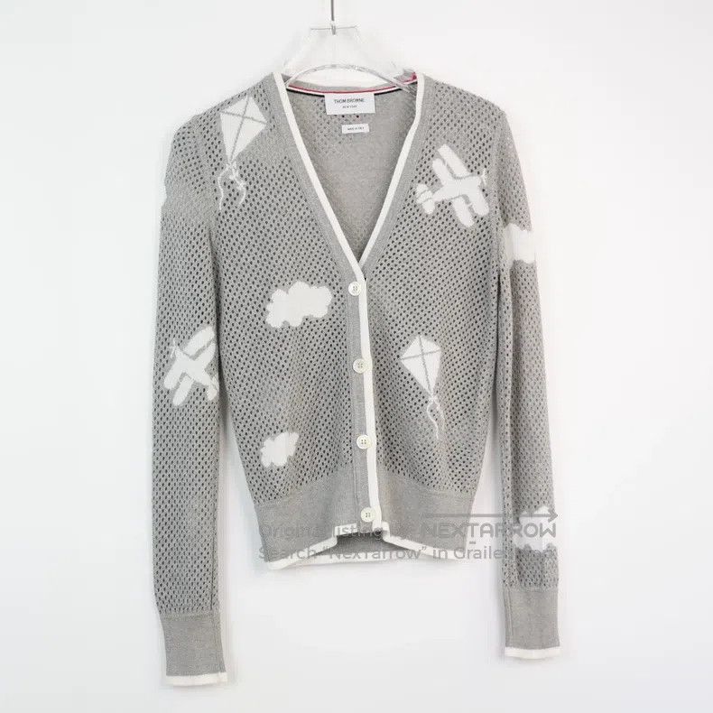 Thom Browne Thom Browne Light Gray Mesh Crewneck Long Sleeve Size S / US 4 / IT 40 - 1 Thumbnail