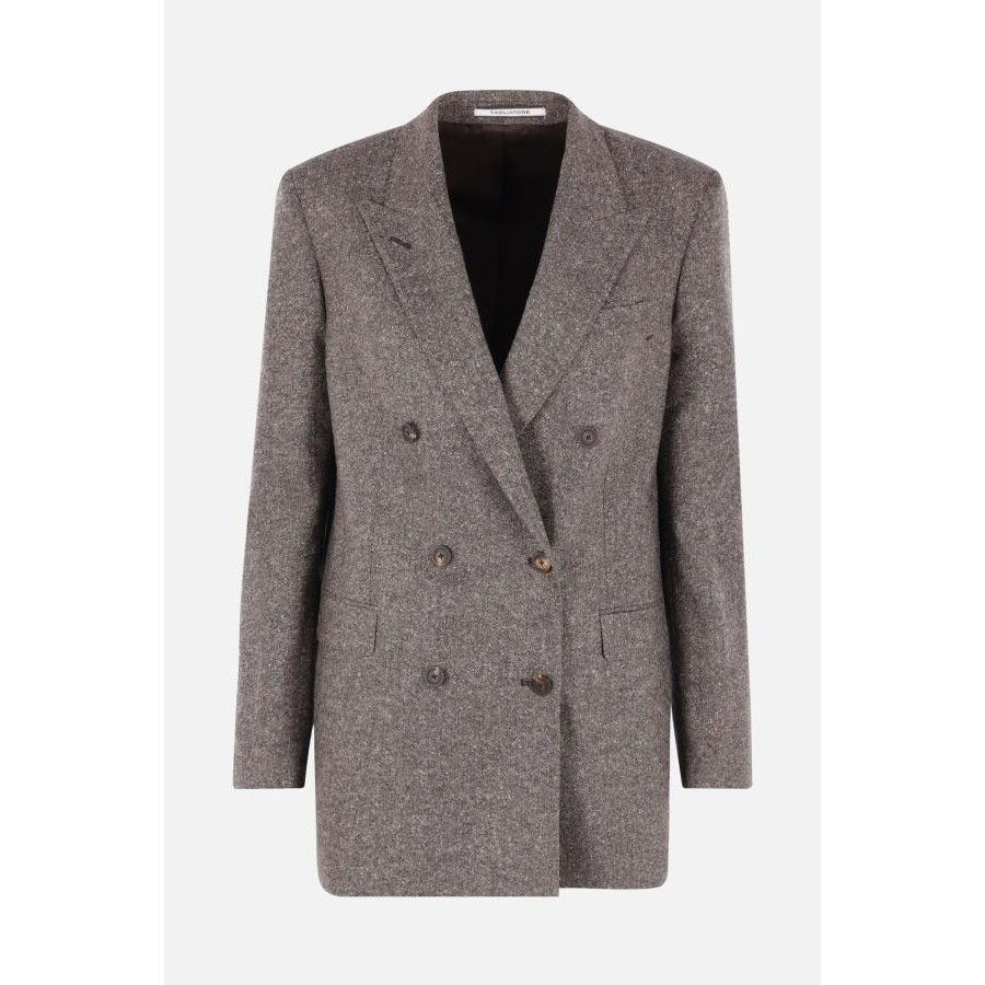 Tagliatore TAGLIATORE Jasmine Brown Wool Blend Double-Breasted Jacket N Size M / US 6-8 / IT 42-44 - 1 Thumbnail