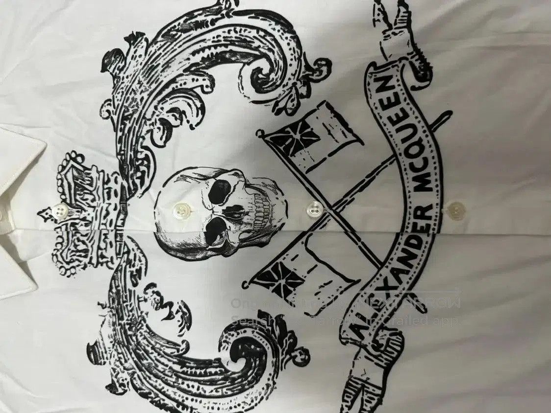 Alexander McQueen Alexander McQueen White Cotton Logo Shirt . Size US S / EU 44-46 / 1 - 3 Thumbnail