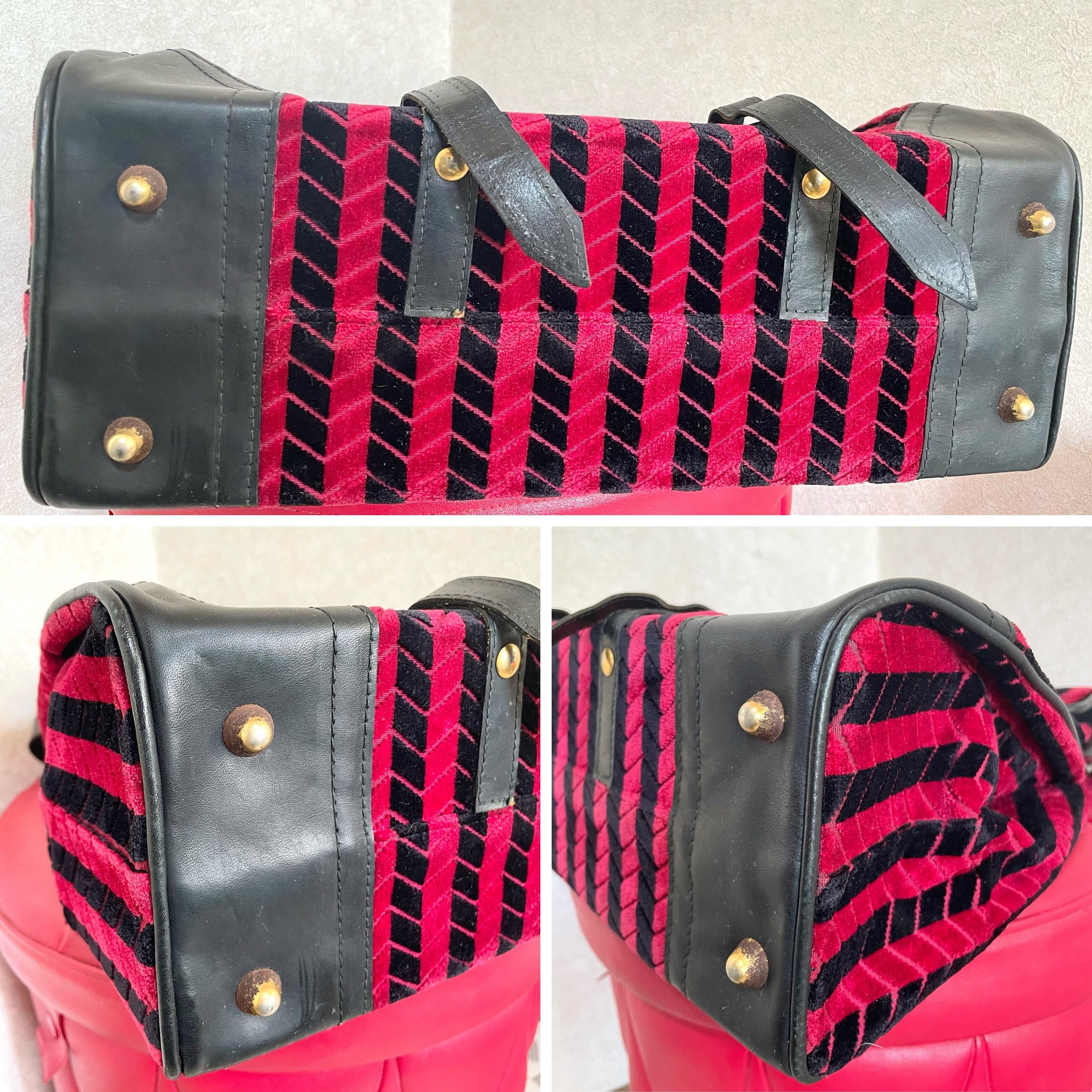 Roberta di Camerino Vintage Roberta di Camerino red and black velvet chevron bag Size ONE SIZE - 7 Thumbnail