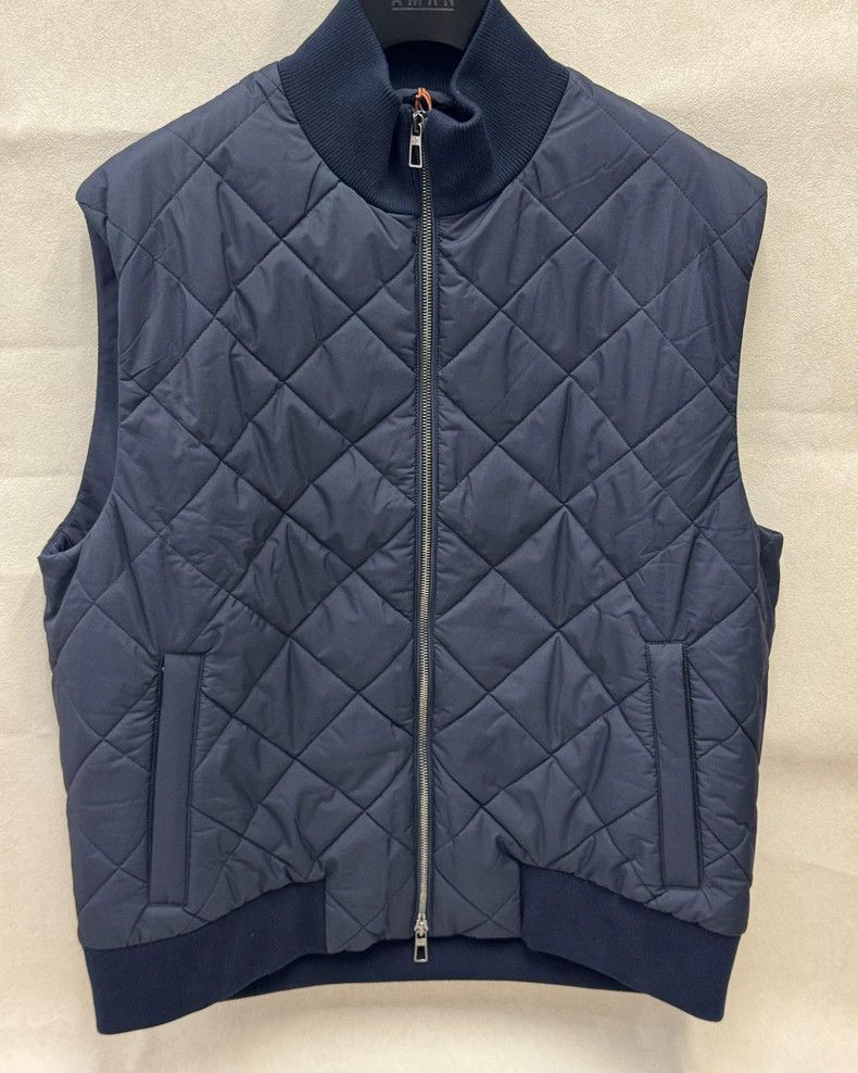 Loro Piana LORO PIANA Solid color collar zipper sleeveless vest Size US L / EU 52-54 / 3 - 3 Thumbnail