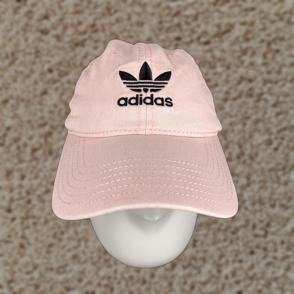 Adidas Adidas Hat Cap Strap Back Womens One Size Pink Twill 100% Cotton Trefoil Size ONE SIZE - 1 Thumbnail