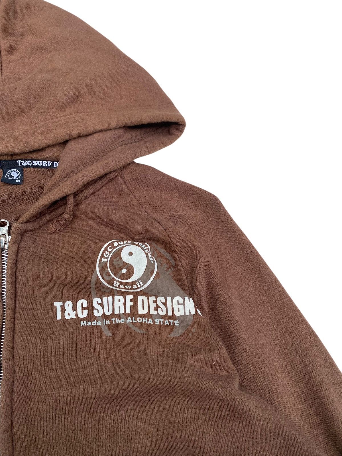 Vintage Vtg T&C Surf Hoodie Zip Up Brown Size US M / EU 48-50 / 2 - 5 Thumbnail