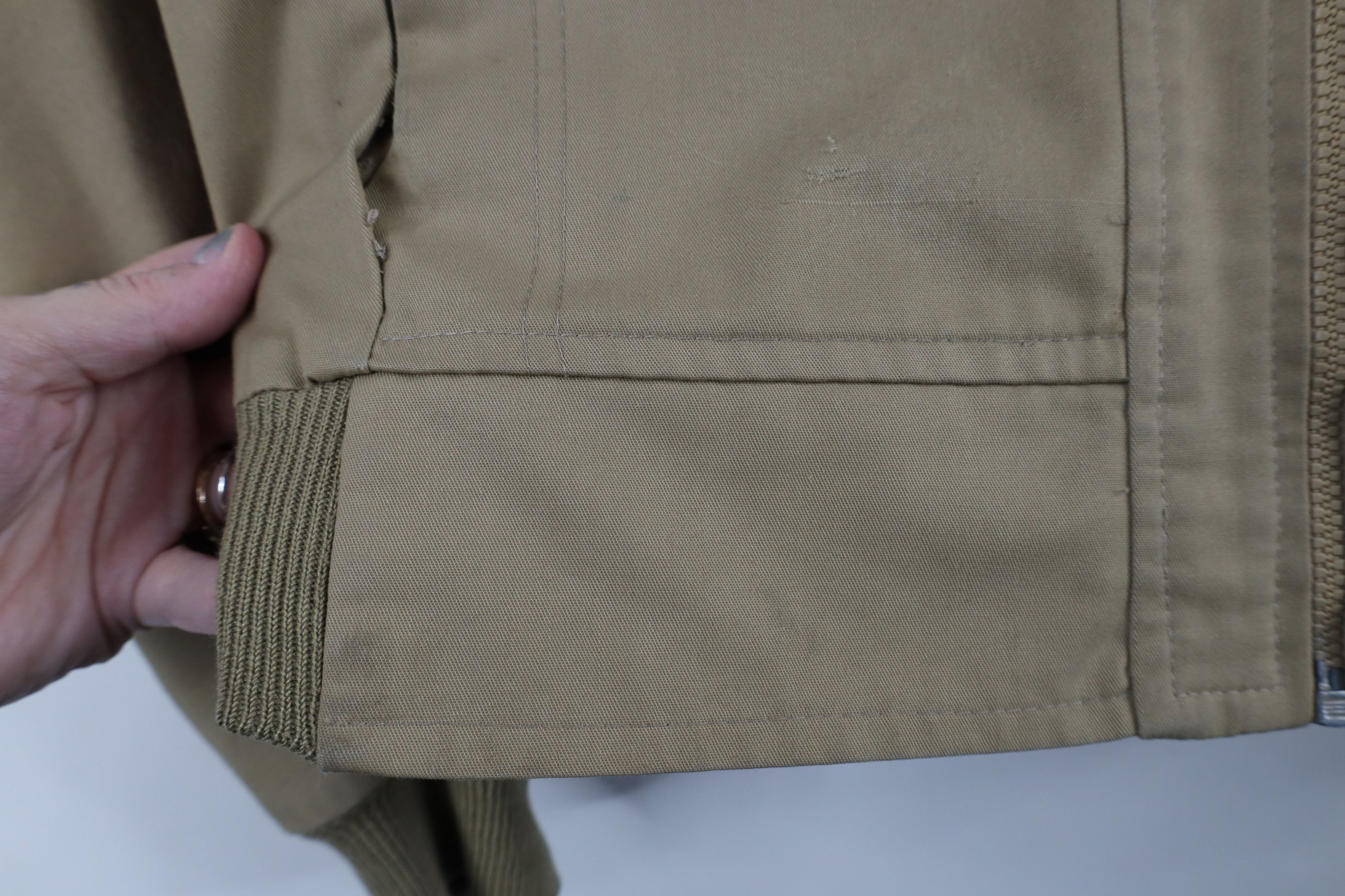 Vintage Vintage 70s Streetwear Full Zip Bomber Jacket Beige Khaki Size US L / EU 52-54 / 3 - 8 Thumbnail