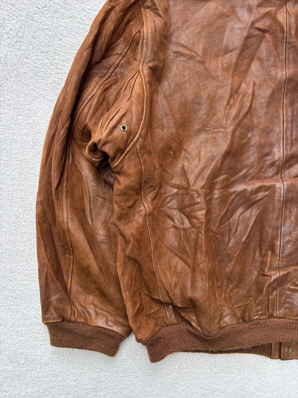 Golden Bear 1980s Golden Bear Cognac Bomber Leather Jacket Size US XL / EU 56 / 4 - 14 Thumbnail