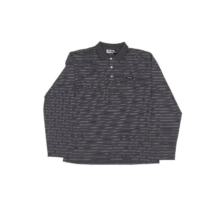 Miu Miu Miu Miu Striped Long Sleeve Polo Shirt 0079 Size L / US 10 / IT 46 - 1 Thumbnail