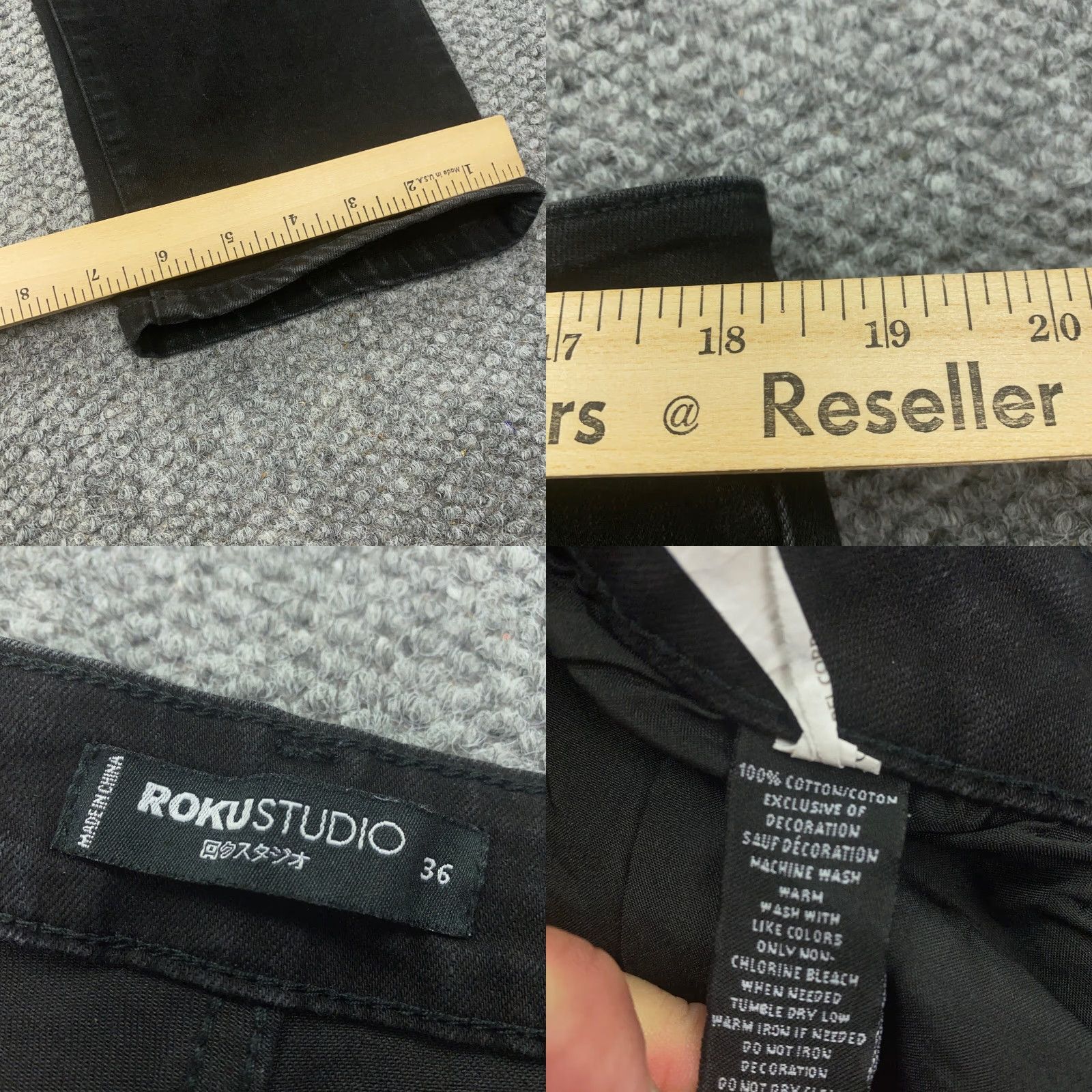 Vintage Heritage By America Roku Studio Drippy Jeans Mens 36 Black Distressed Skinny Jeans 5-Pocket Denim Cotton Regular 32L Mens Size US 36 / EU 52 - 8 Thumbnail