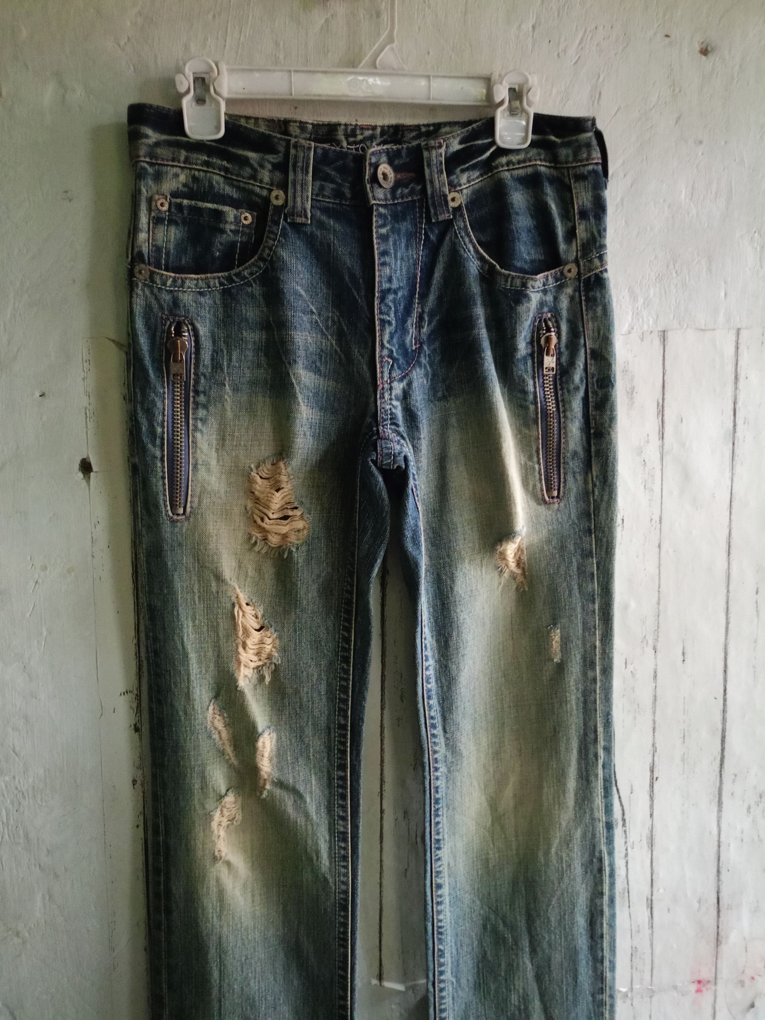 Japanese Brand 2000s Six To Five jeans Distressed Denim Pants Size US 31 - 2 Thumbnail