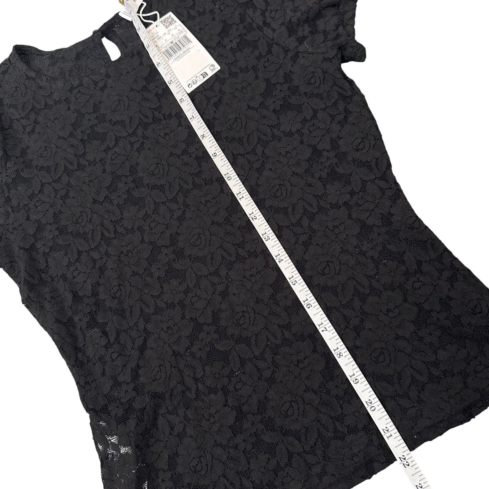 Mango Mango Women's Short Sleeve Lace Top Black Size M Size M / US 6-8 / IT 42-44 - 5 Thumbnail