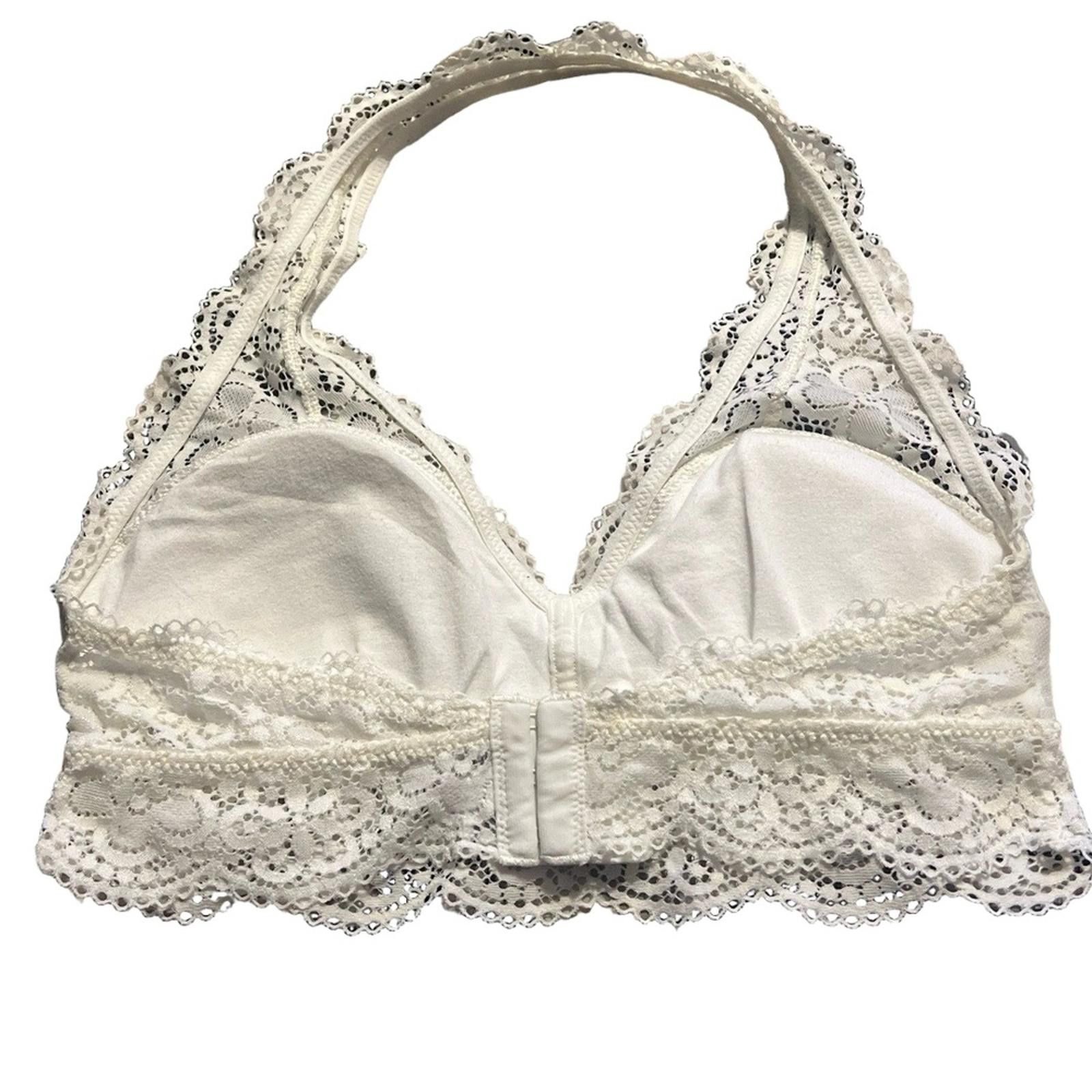 Other Aerie Halter Top Bralette M White Lace Stretch Romantic Chic Size ONE SIZE - 3 Thumbnail