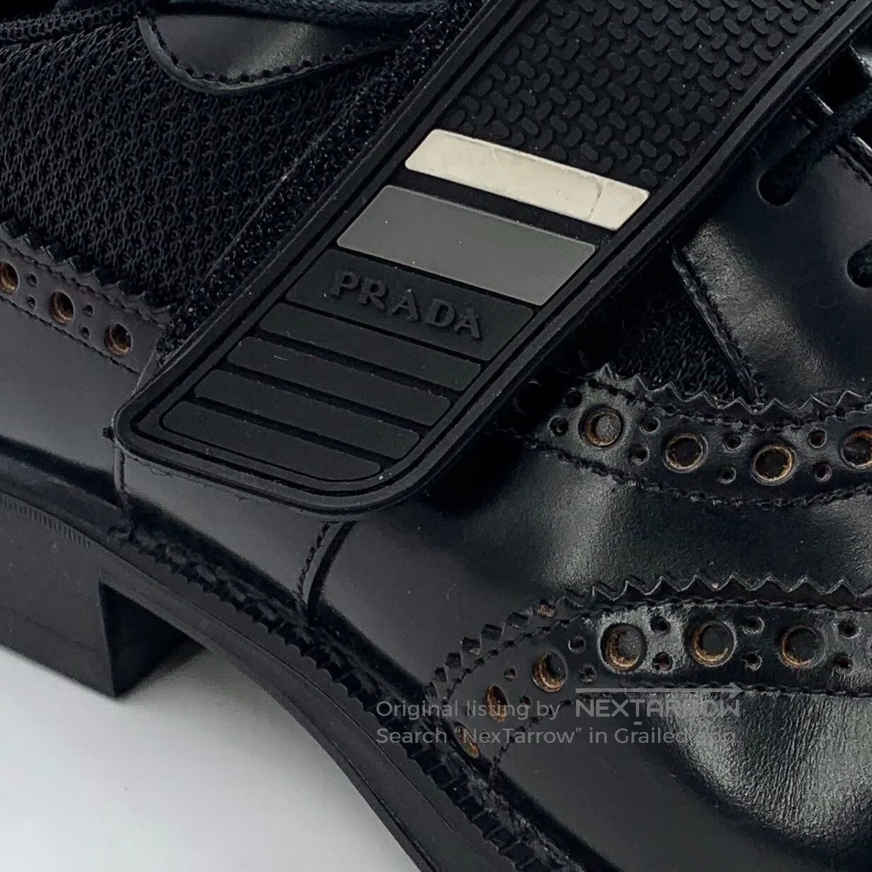 Prada Prada Black Baroque carved laced magic patch flat leather Size US 6.5 / EU 39-40 - 6 Thumbnail