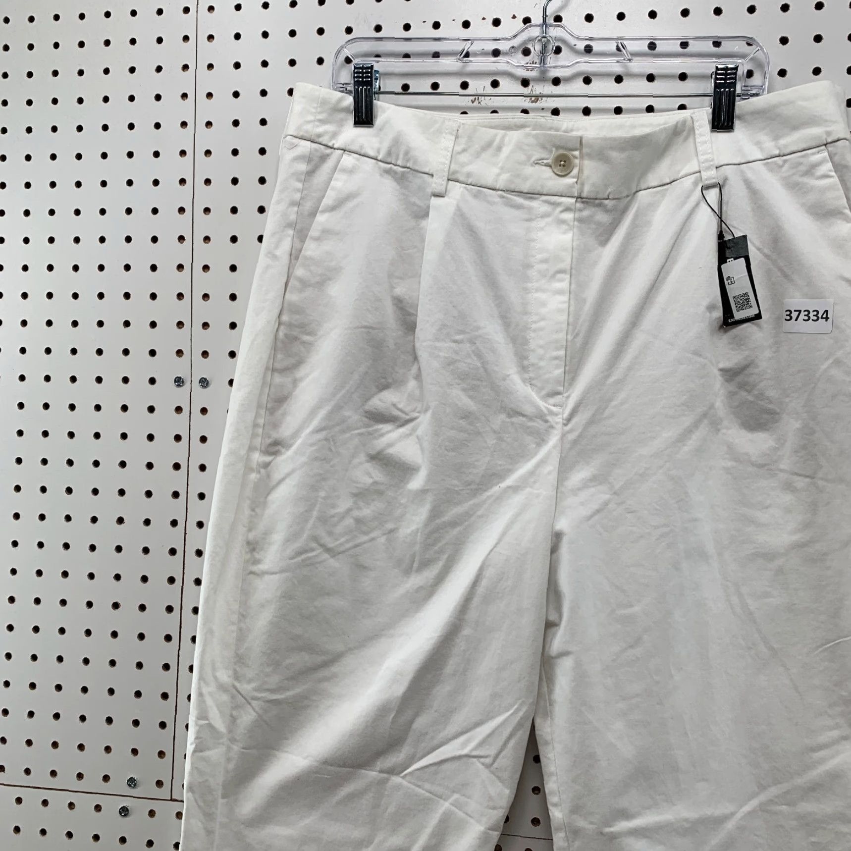 Express NEW Express Chino Pants Womens Size 16 White Ankle High Rise Straight NWT Size 38" / US 16 / IT 52 - 5 Thumbnail