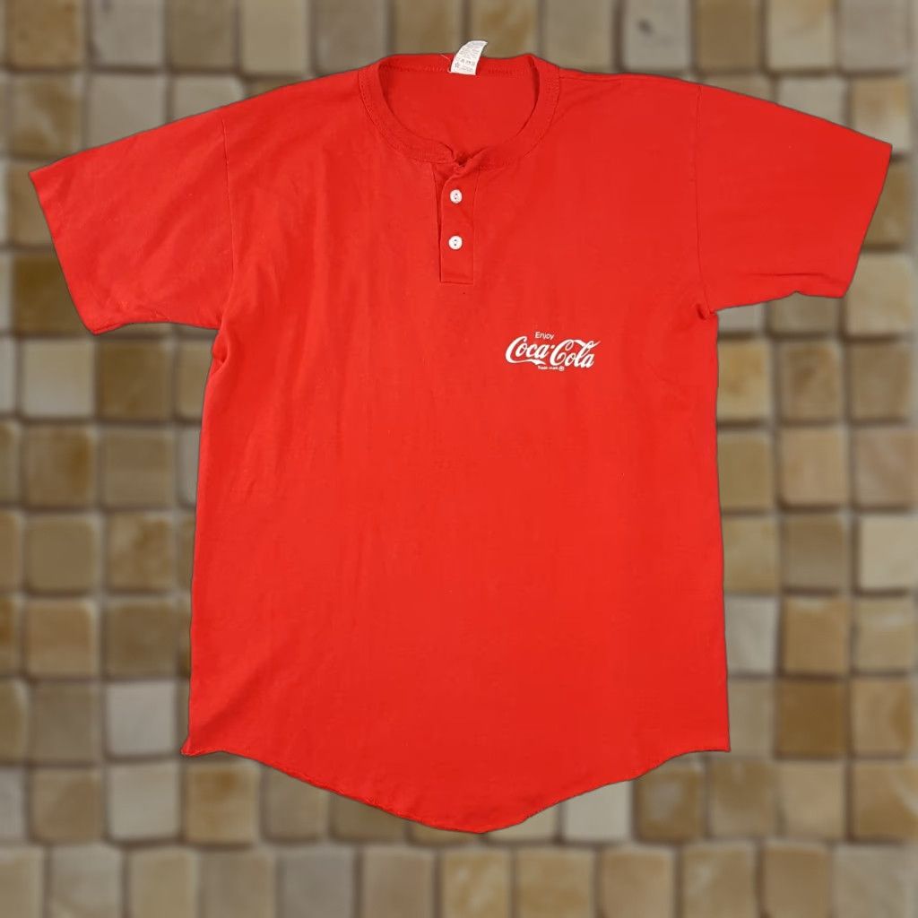 Vintage Vintage Coca-Cola 80s Work T-Shirt Size Medium Men Red Cotton Retro Logo Y2K Size US M / EU 48-50 / 2 - 1 Thumbnail