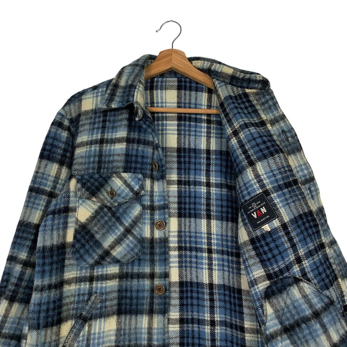 Van 90’s VAN JAC Workwear Blue Tartan Flannel Jacket #2303-C102 Size US L / EU 52-54 / 3 - 11 Thumbnail