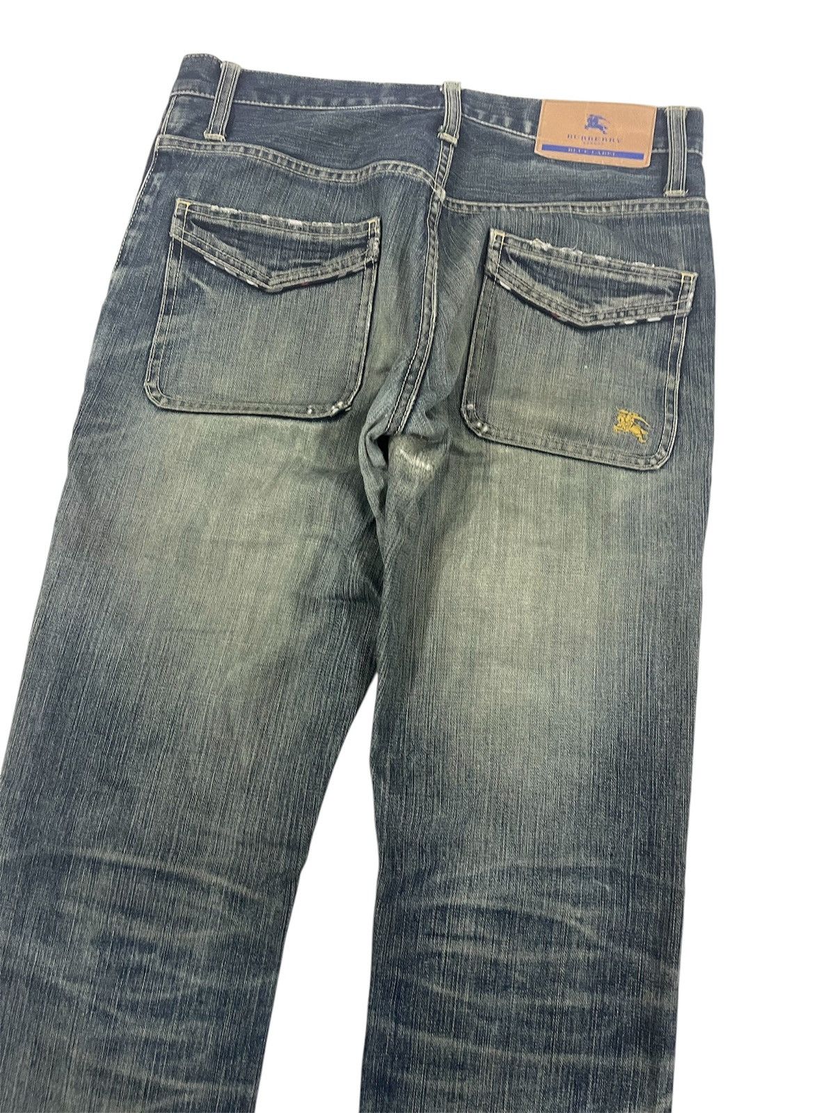 Burberry × Japanese Brand × Vintage Burberry Blue Label Distress Bush/klaus Jeans Size S Size US 31 - 5 Thumbnail