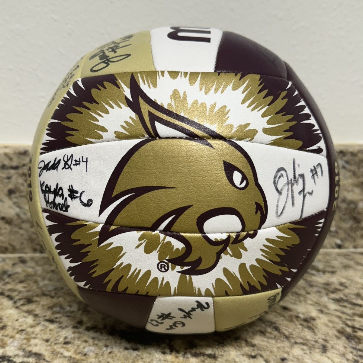 NCAA 2019 Texas State Bobcats Sun Belt Champ Autograph Volleyball Size ONE SIZE - 2 Thumbnail