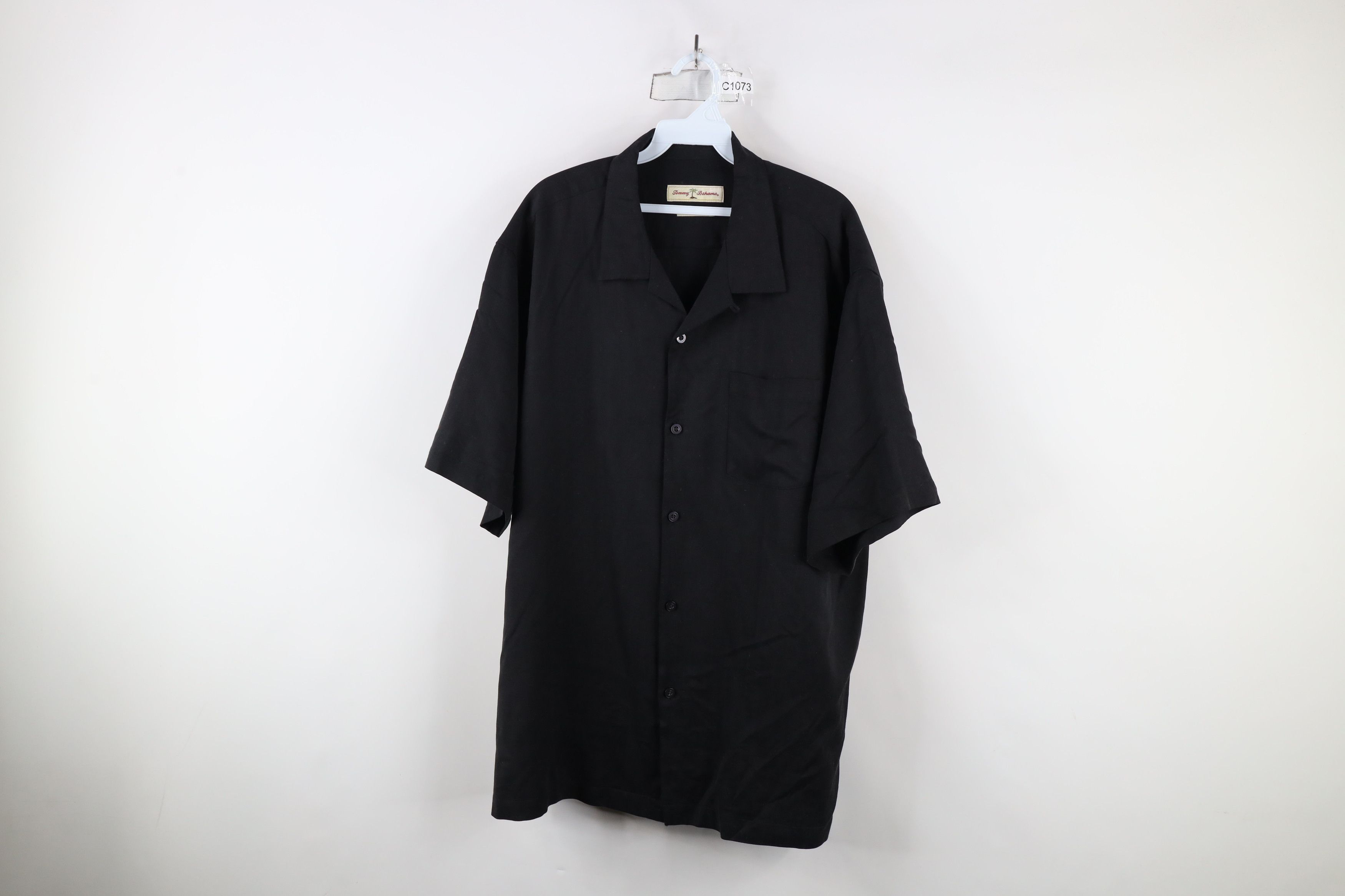 Tommy Bahama × Vintage Vintage 90s Tommy Bahama Looped Collar Button Shirt Black Size US XL / EU 56 / 4 - 1 Thumbnail