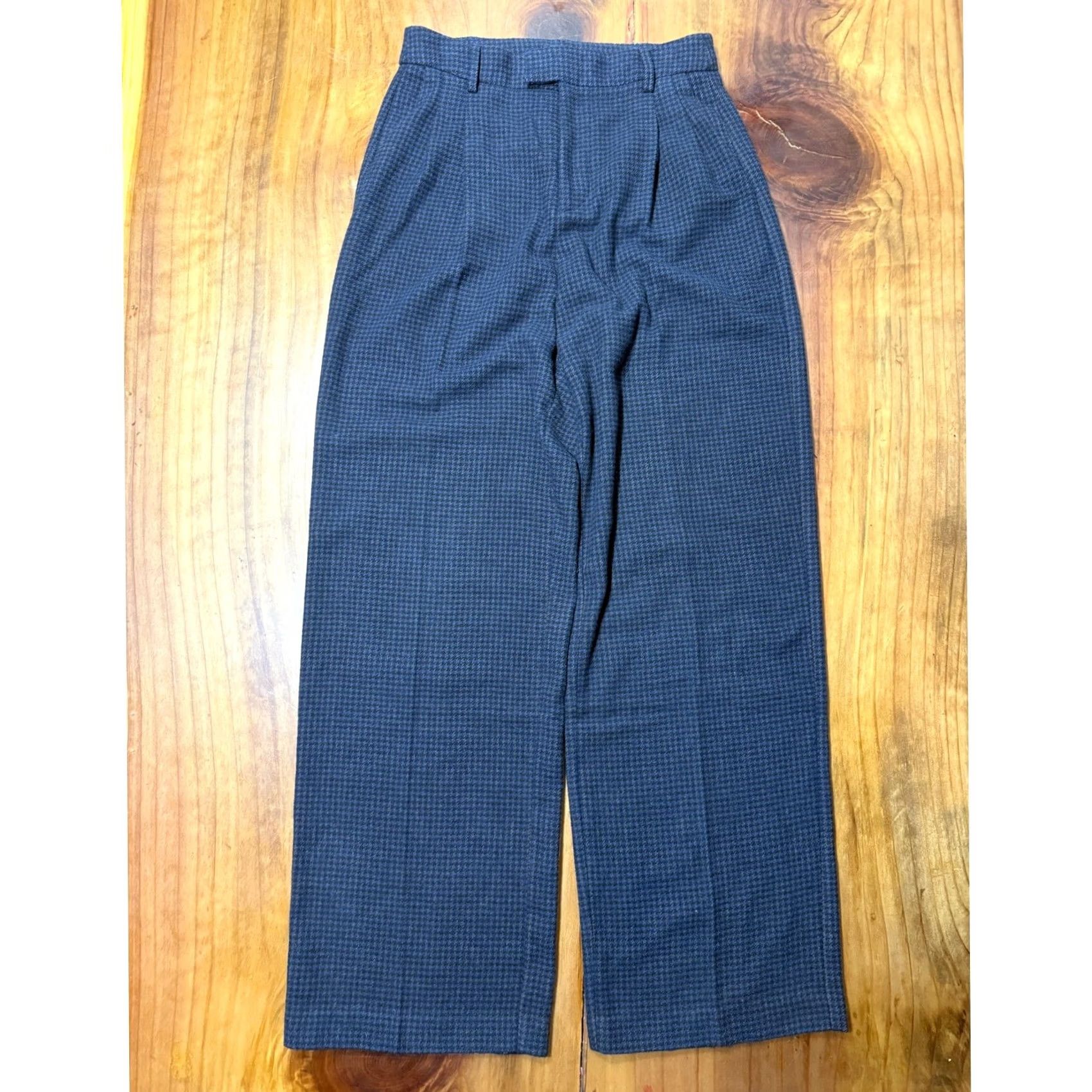 Rails Rails Womens Wide Leg Marnie Pants Plaid Pleated Wool High Rise LL1 Blue Size 26" / US 2 / IT 38 - 2 Thumbnail