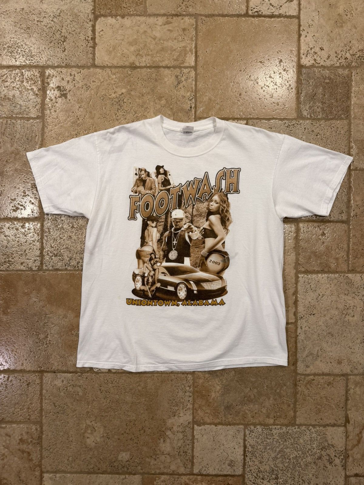 Vintage Vintage Footwash 50 Cent & Usher Uniontown Alabama 2003 Tee Size US XL / EU 56 / 4 - 6 Thumbnail