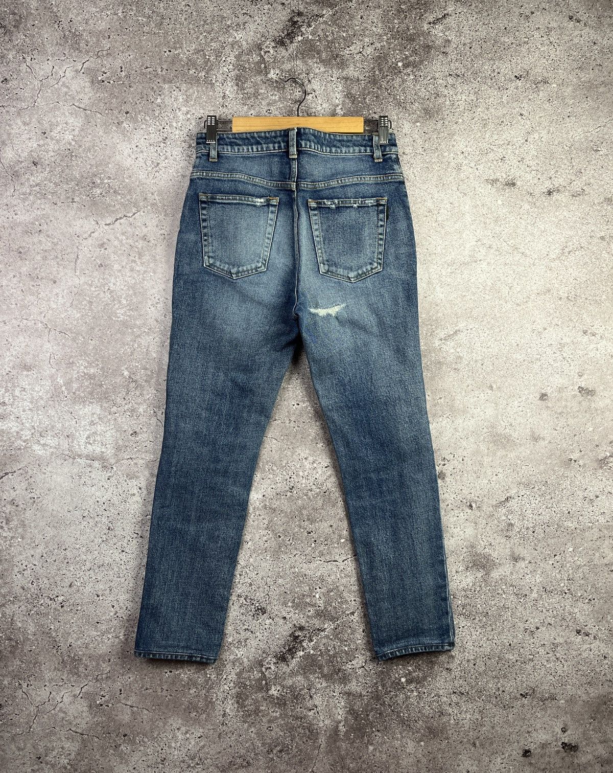 Saint Laurent Paris Saint Laurent Paris Skinny Jeans Blue Distressed Denim Made Size 27" / US 4 / IT 40 - 2 Thumbnail