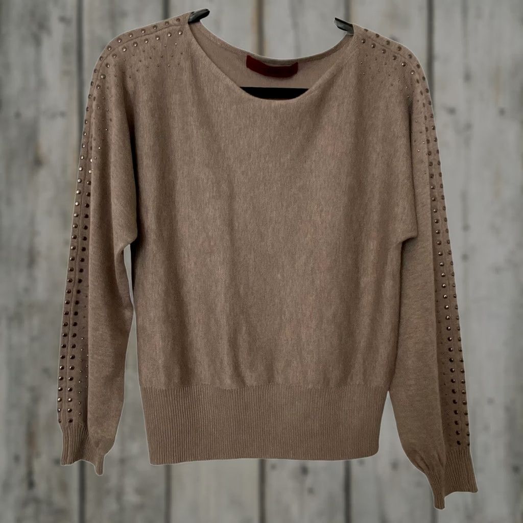 Vintage Love Scarlett Brown Pull Over Long Sleeve Sweater - Medium Womens Pullover Knit Shirt Size M / US 6-8 / IT 42-44 - 1 Thumbnail