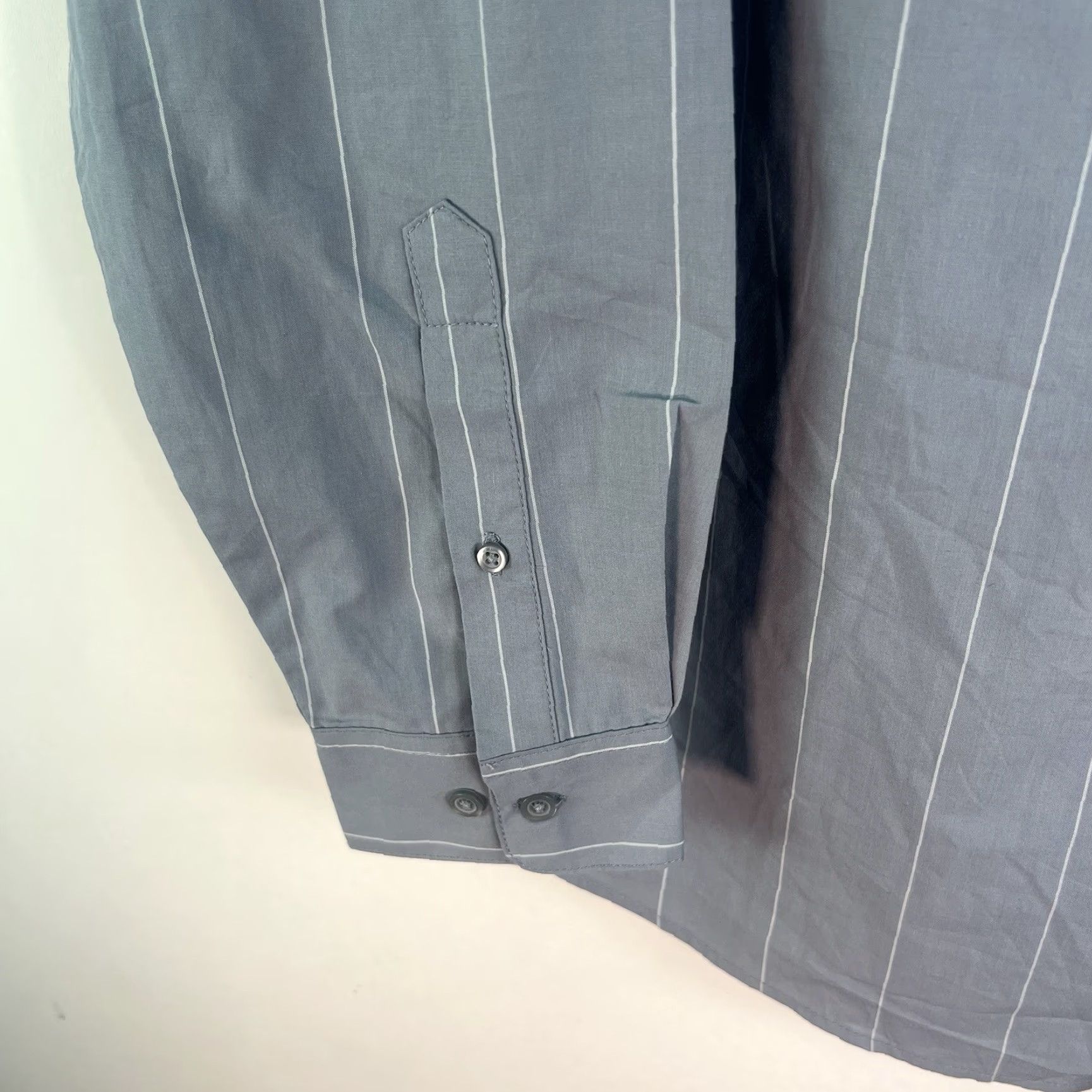Vintage Chef Works Striped Button-Up Shirt Mens Size L Gray Long Sleeve NWT Size US L / EU 52-54 / 3 - 3 Thumbnail