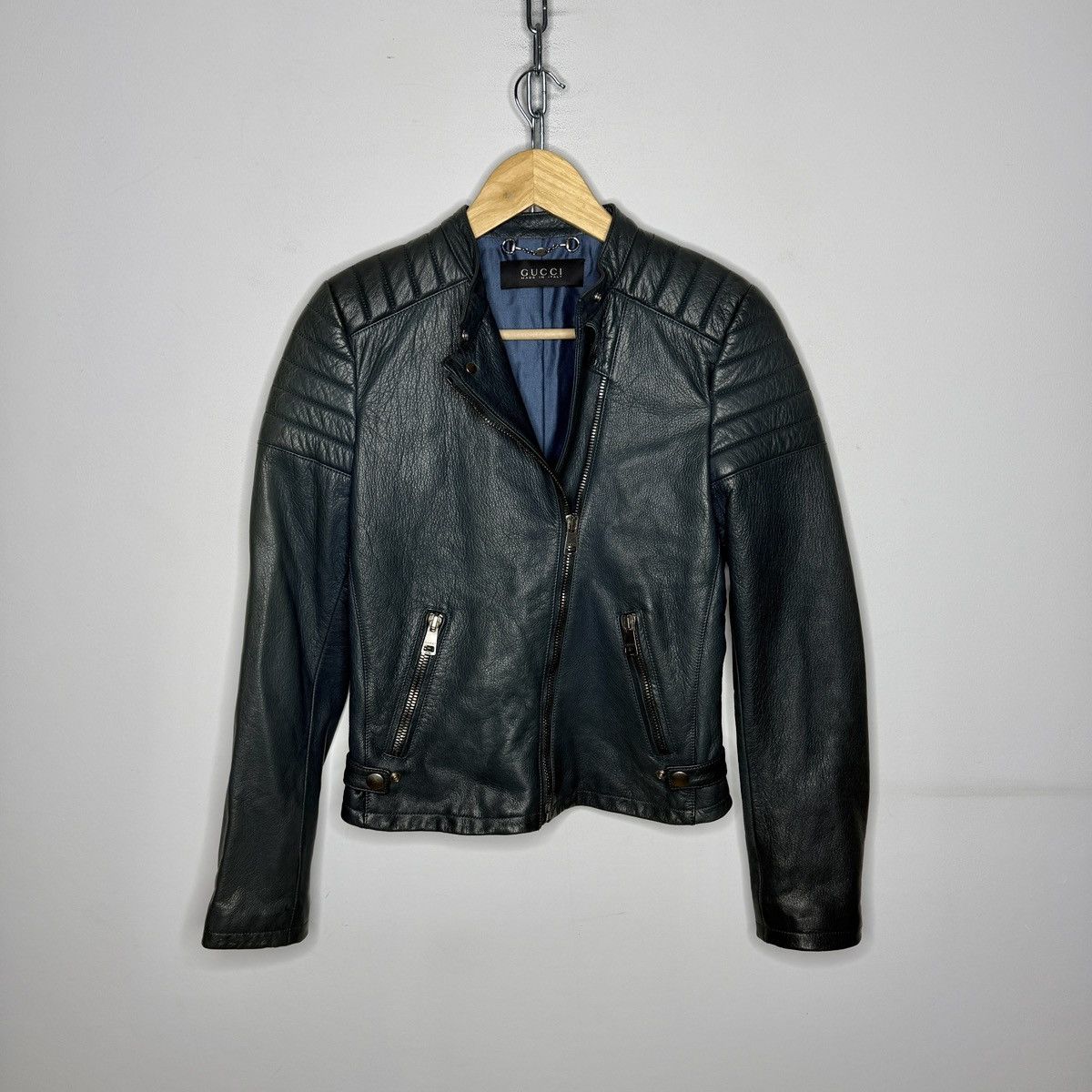 Gucci Gucci Leather Jacket Biker by Tom Ford Y2K Size S / US 4 / IT 40 - 1 Thumbnail
