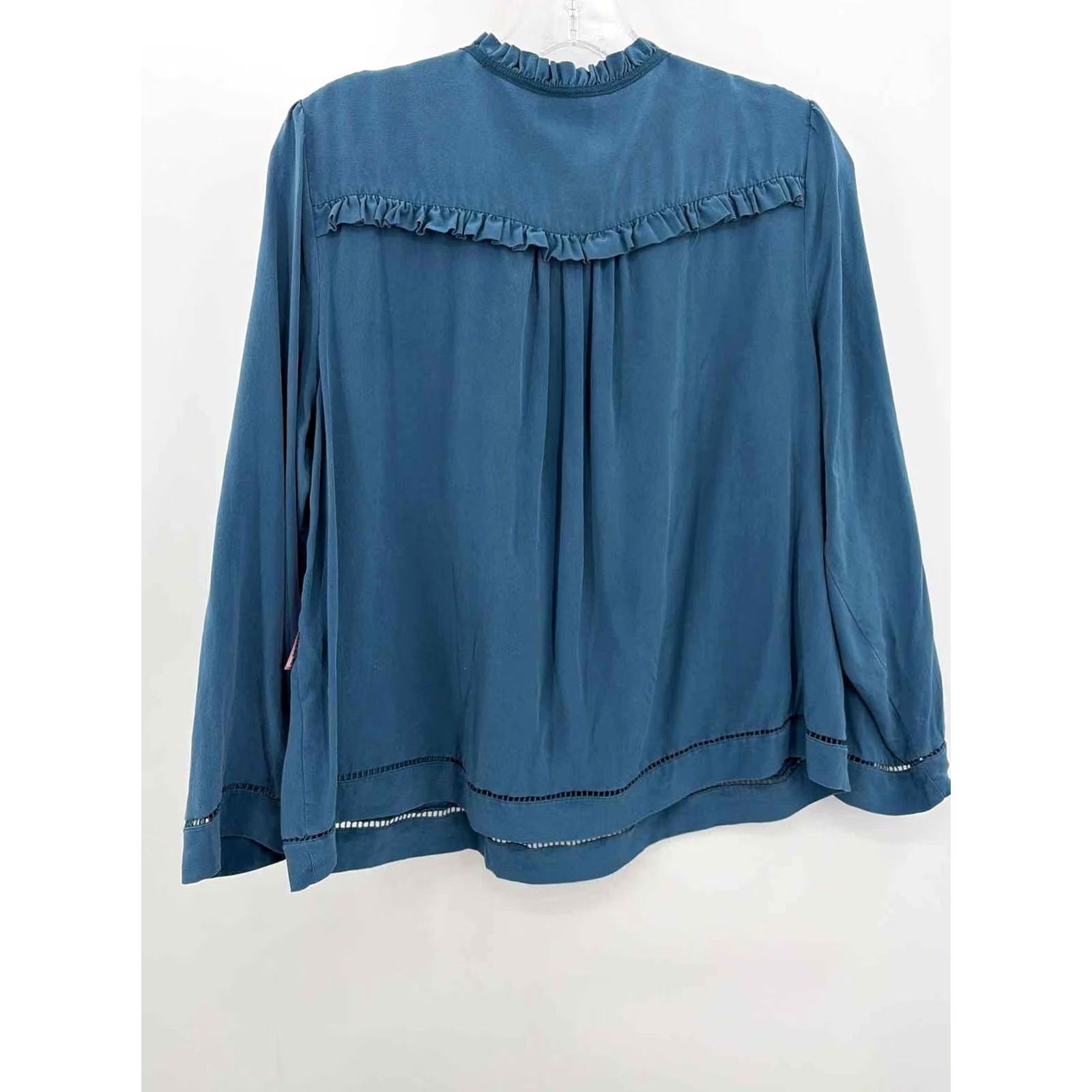Vintage Point Sur Blue Long Sleeve Blouse Large Size L / US 10 / IT 46 - 3 Thumbnail